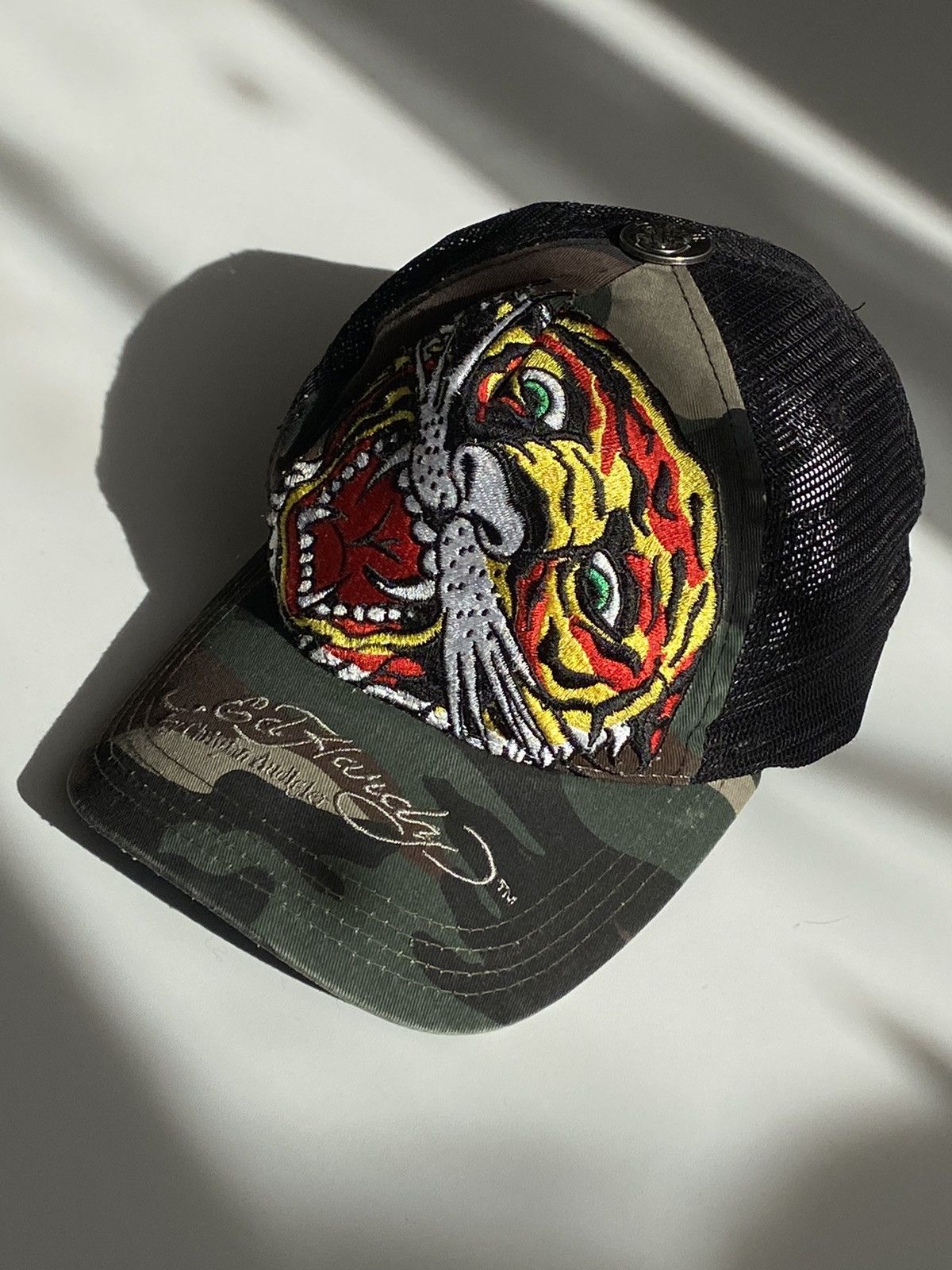 Vintage Ed Hardy vintage camouflage cap trucker | Grailed