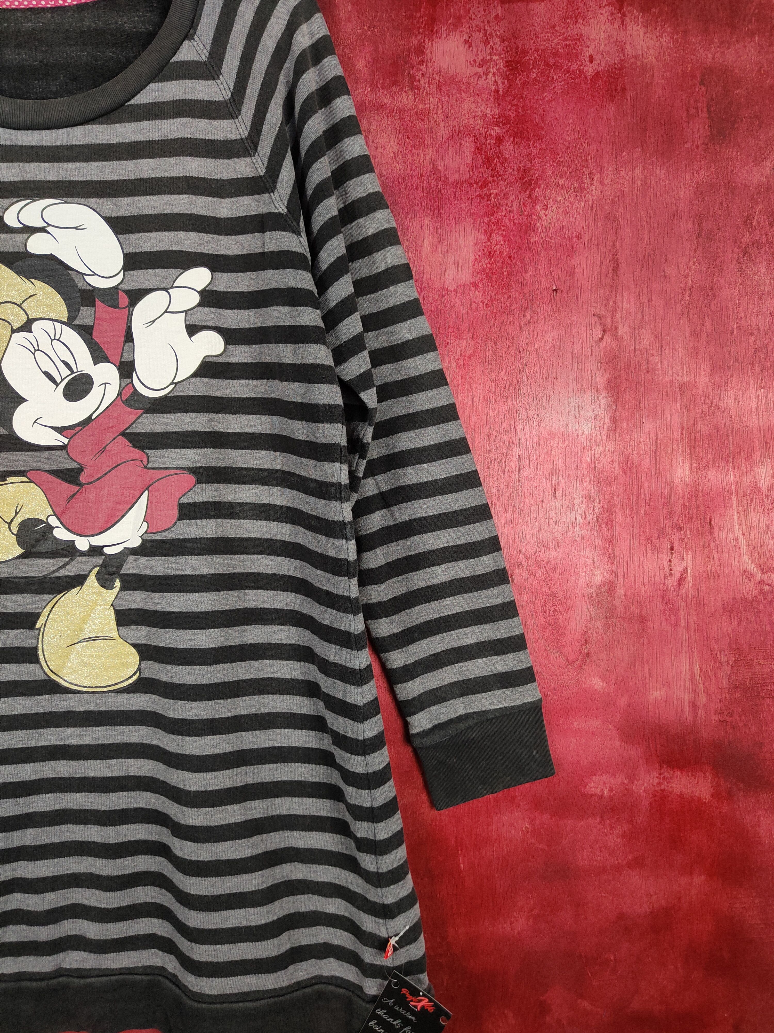 Japanese Brand × Mickey Mouse × Uniqlo Uniqlo Minnie Mouse stripen Gray Sweater #4696 Size L / US 10 / IT 46 - 5 Thumbnail