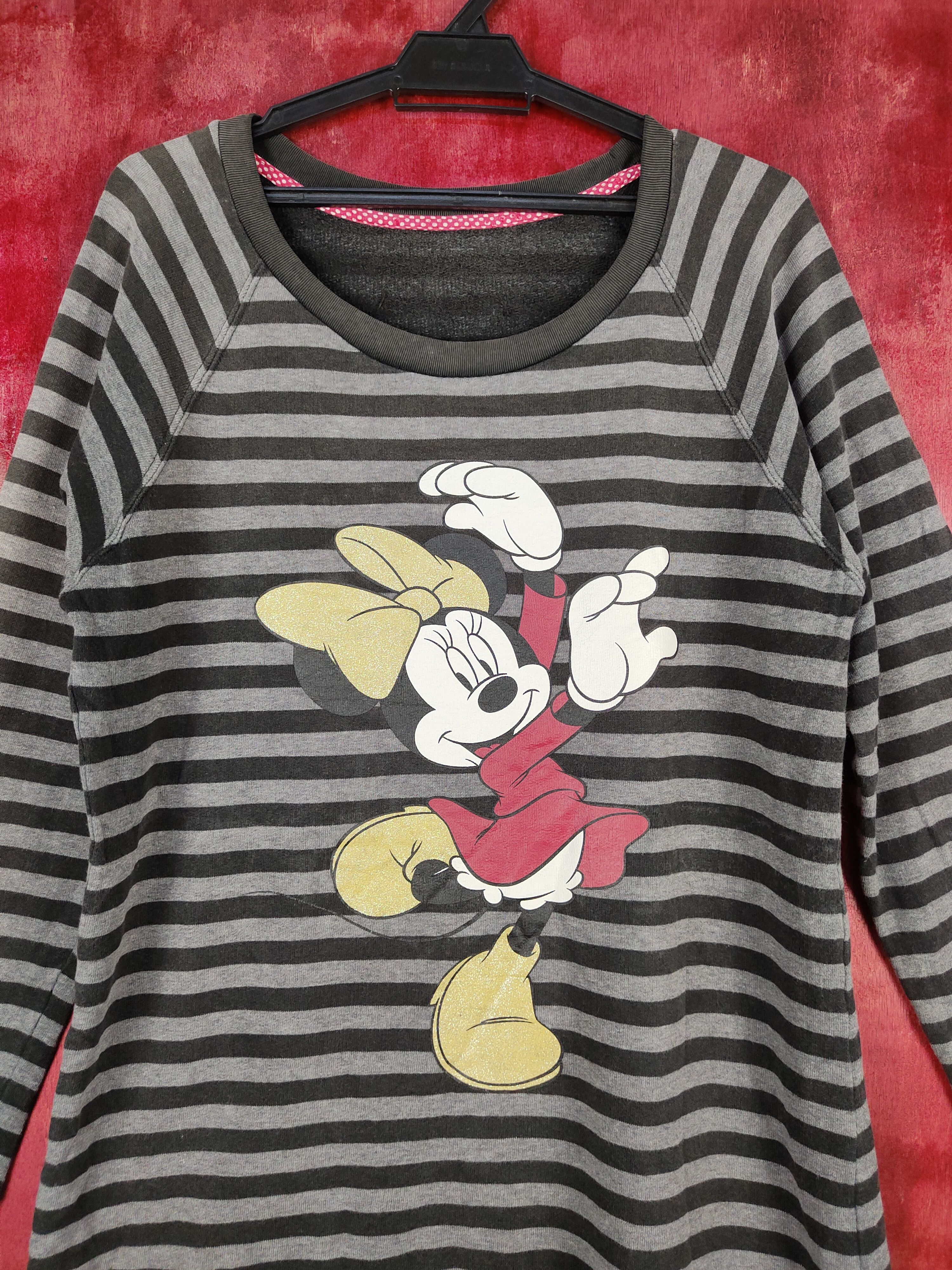 Japanese Brand × Mickey Mouse × Uniqlo Uniqlo Minnie Mouse stripen Gray Sweater #4696 Size L / US 10 / IT 46 - 2 Thumbnail