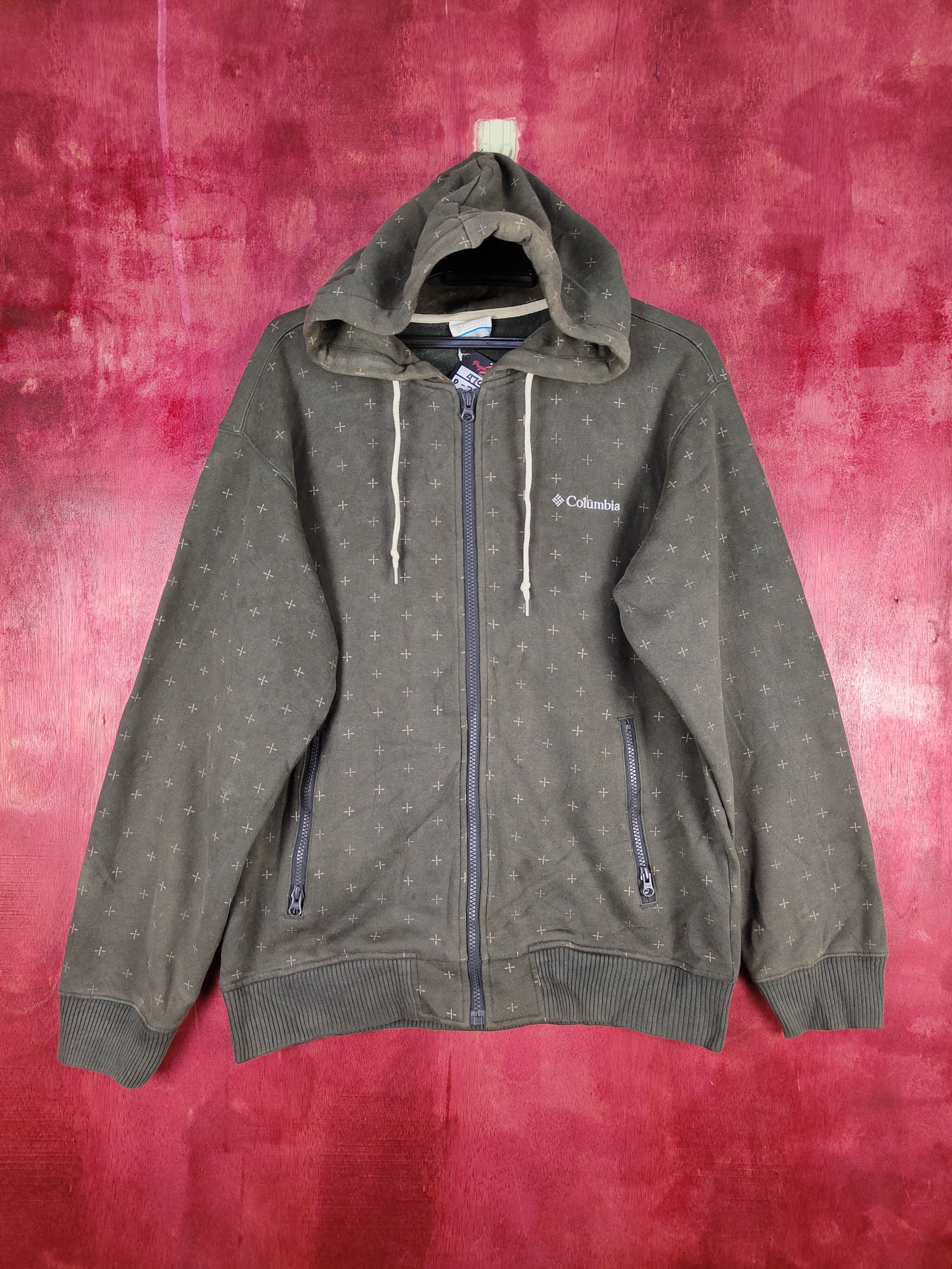 Columbia Columbia Gray polkadot Sweater hoodie #4700 Size US M / EU 48-50 / 2 - 1 Thumbnail