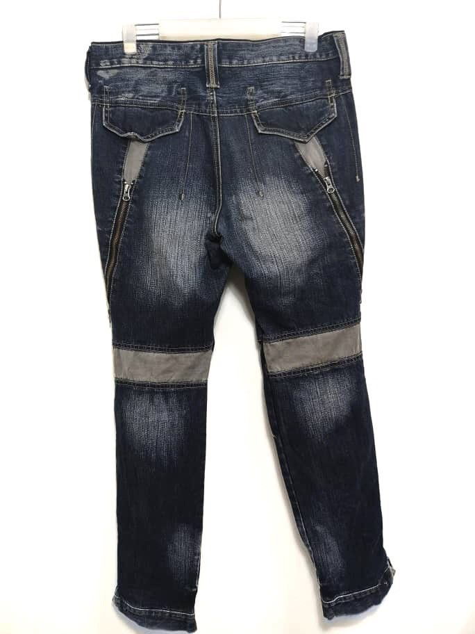 Japanese Brand PPFM Japan Distressed Zipper Denim Jeans Size US 33 - 3 Thumbnail