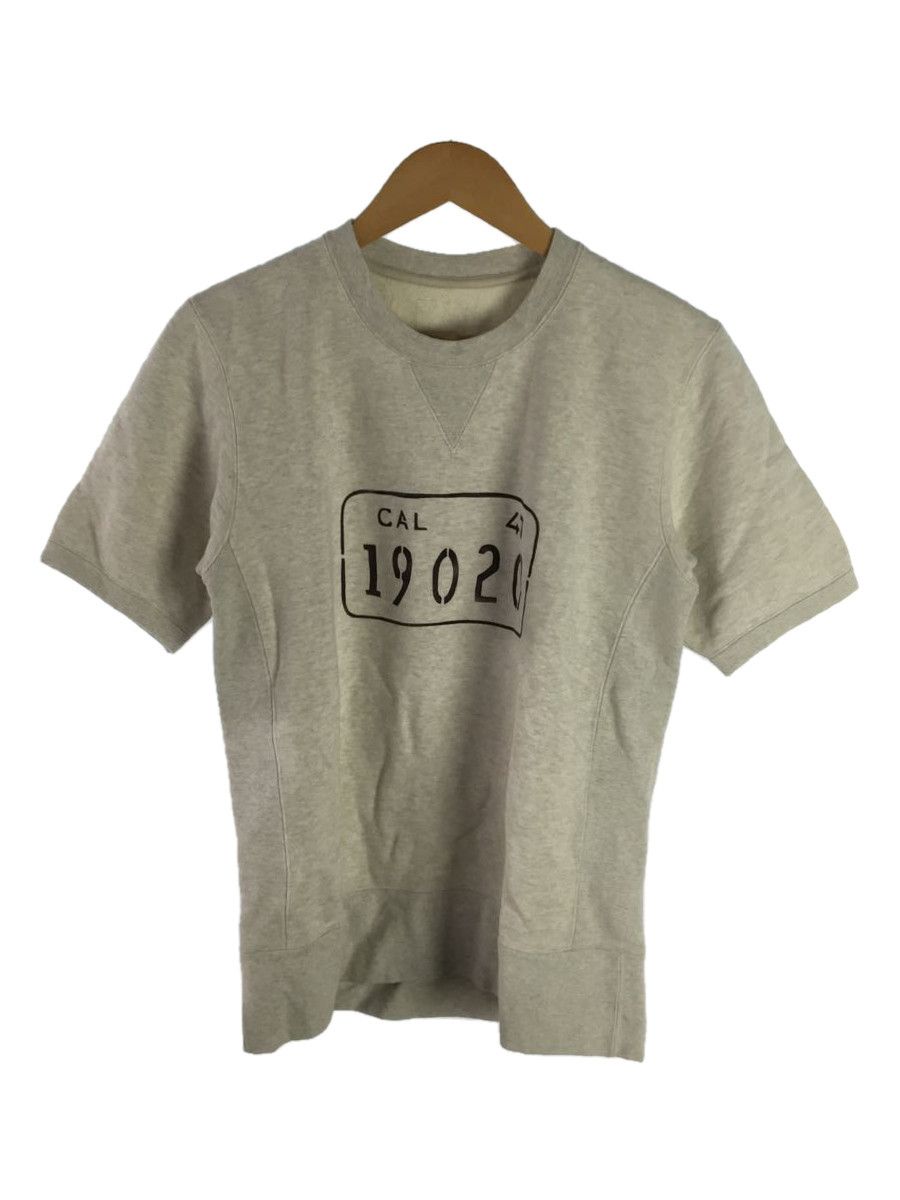 Short Sleeve T-Shirts Gray Front Printed Cotton