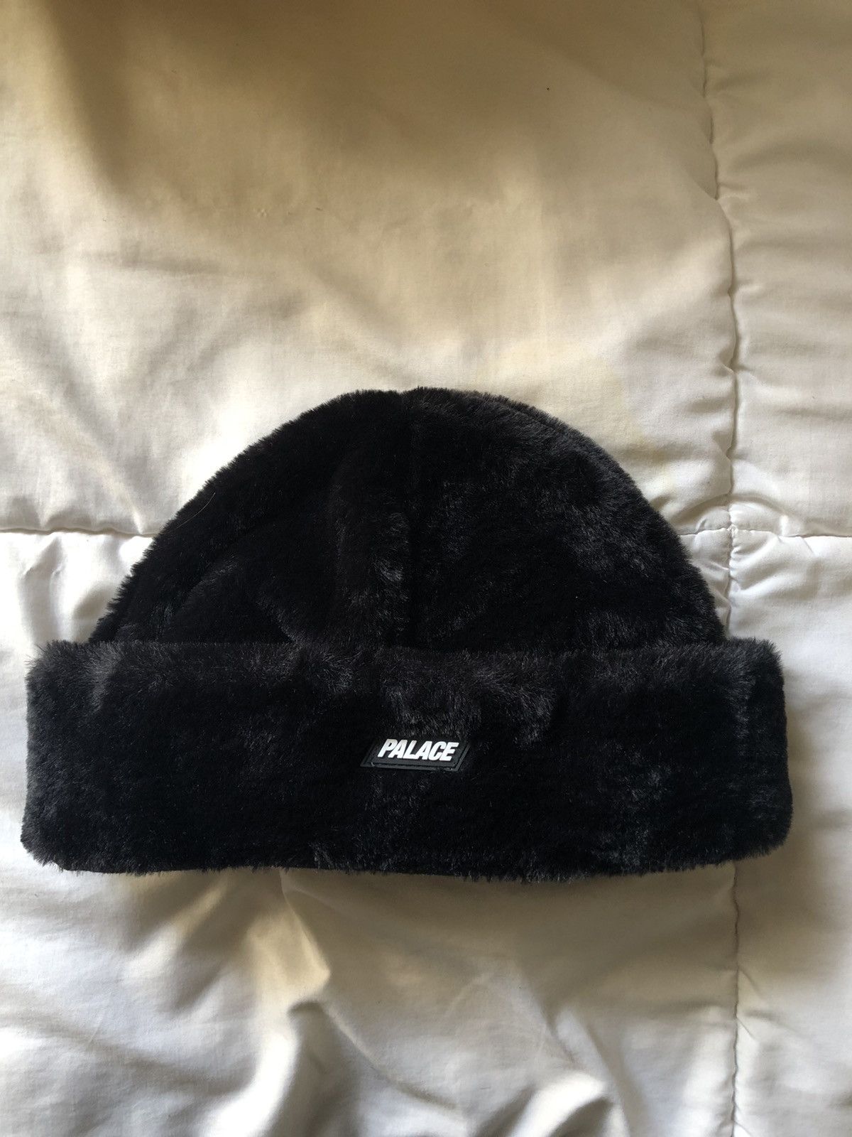 Palace × Streetwear S/M Palace Teddy Faux Fur Fuzzy Beanie Black | Grailed