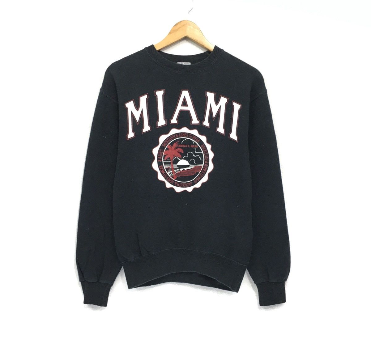 Miami Crewneck Sweatshirt Big Logo Spell Out Pullover