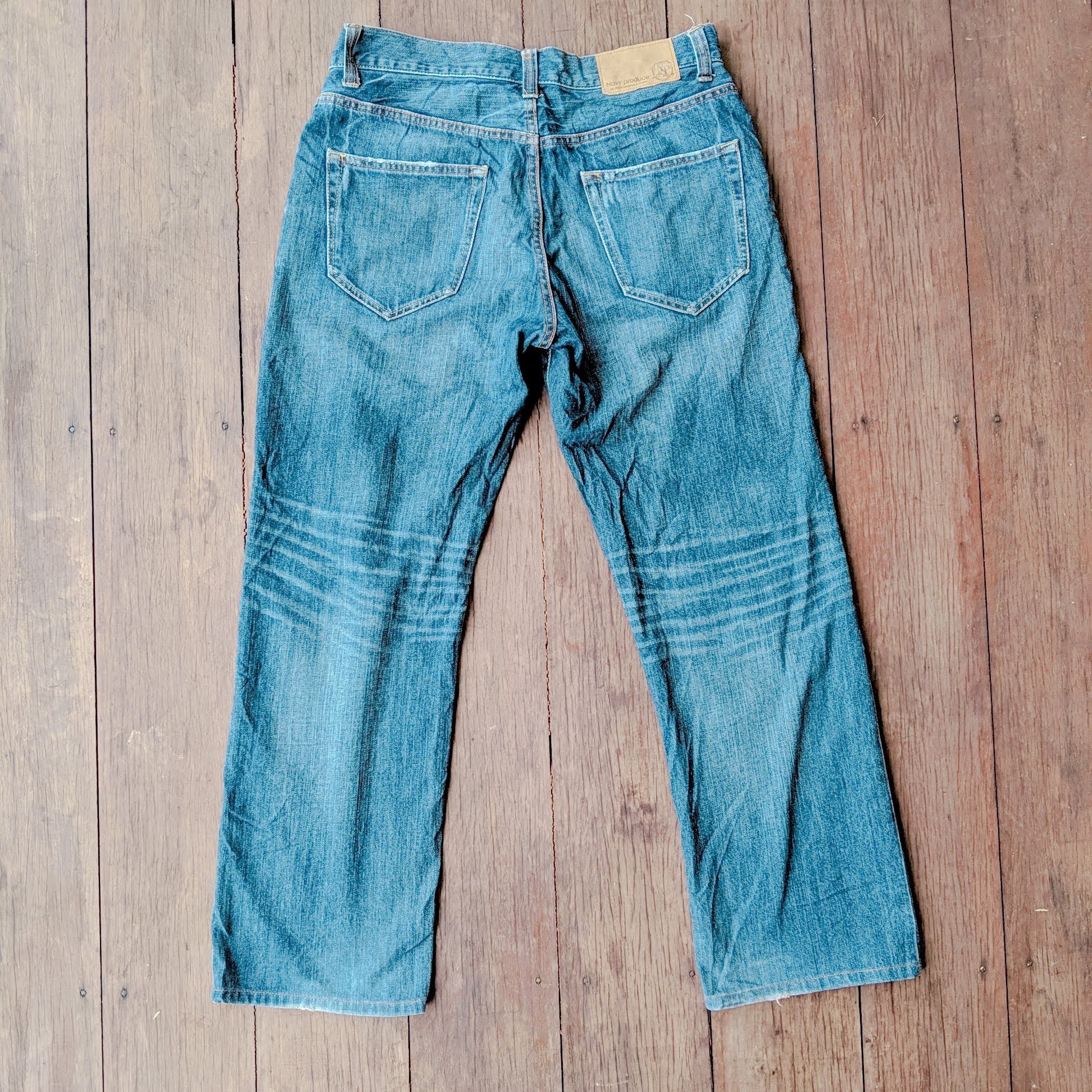 Japanese Brand × Jean × Vintage Vintage Navy Produce Distressed 5 Pocket Denim Jeans Pants Size US 32 / EU 48 - 10 Thumbnail
