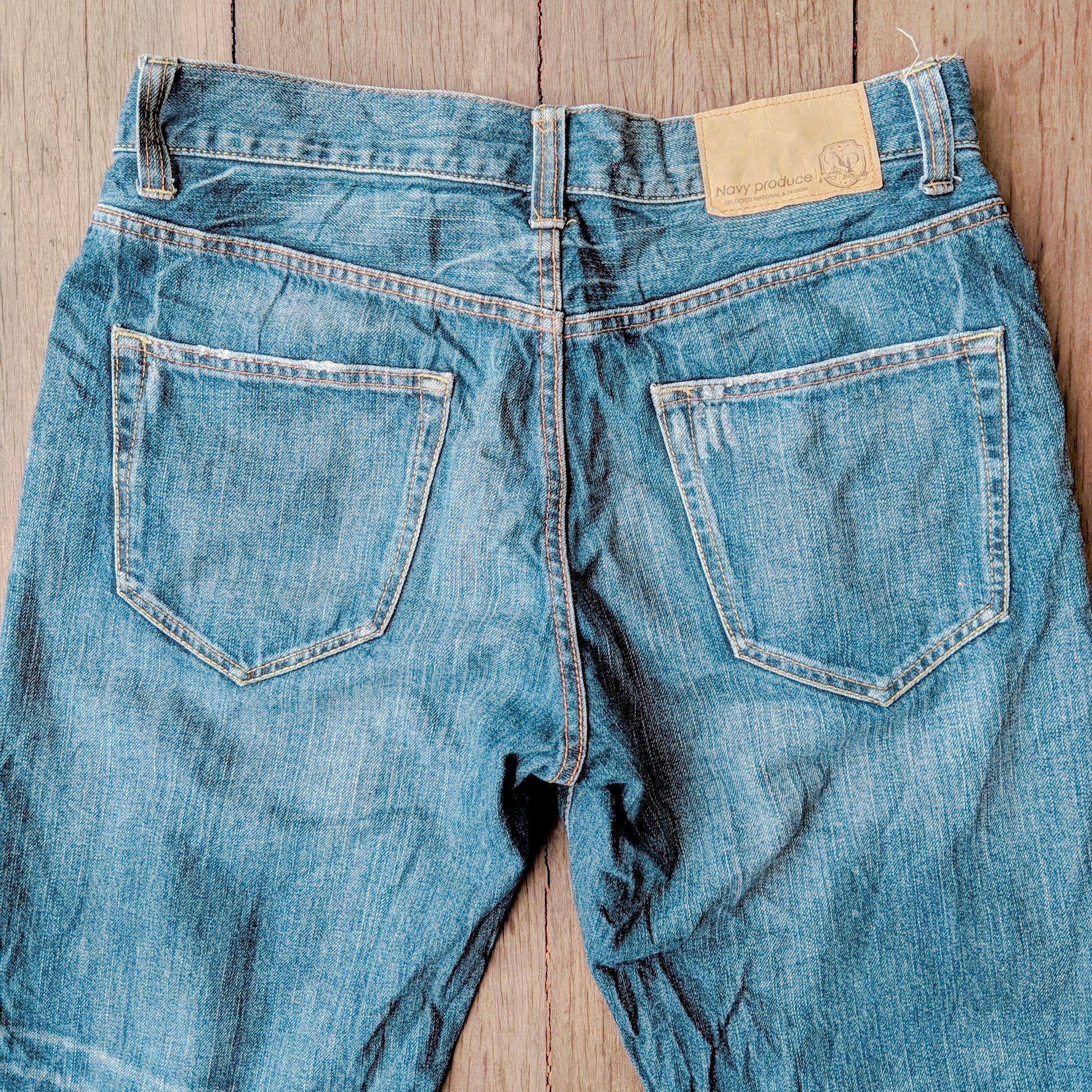 Japanese Brand × Jean × Vintage Vintage Navy Produce Distressed 5 Pocket Denim Jeans Pants Size US 32 / EU 48 - 11 Thumbnail