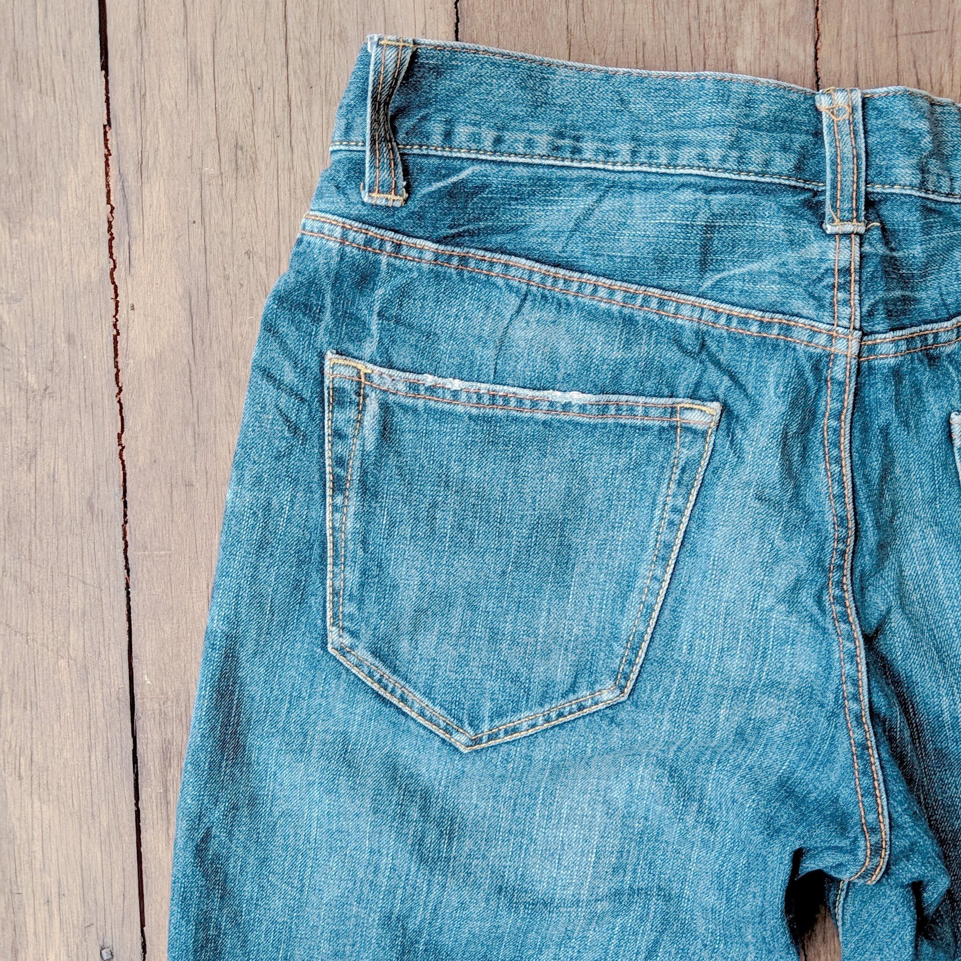 Japanese Brand × Jean × Vintage Vintage Navy Produce Distressed 5 Pocket Denim Jeans Pants Size US 32 / EU 48 - 12 Thumbnail