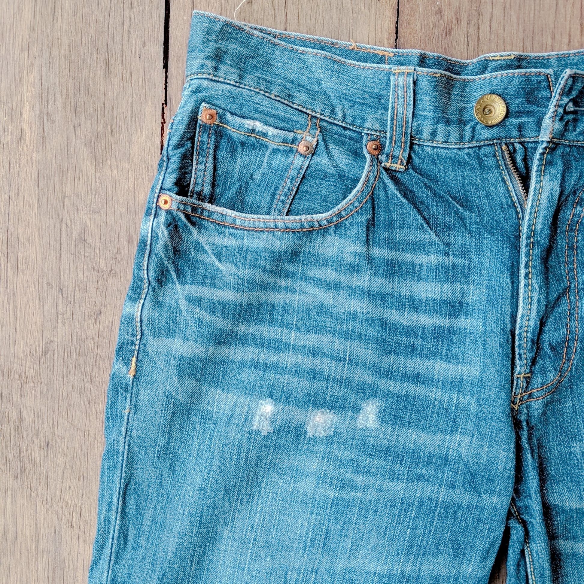 Japanese Brand × Jean × Vintage Vintage Navy Produce Distressed 5 Pocket Denim Jeans Pants Size US 32 / EU 48 - 3 Thumbnail