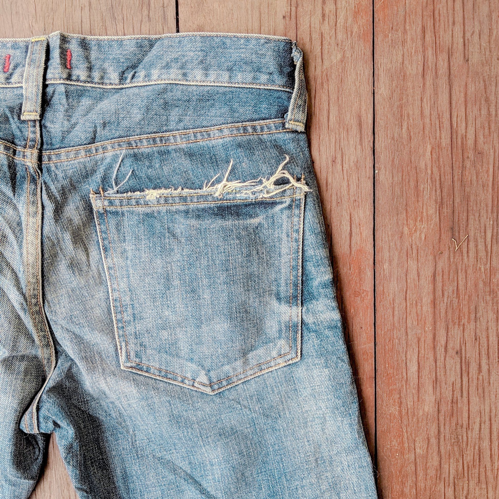 Japanese Brand × Jean × Vintage Red Card Japan YH 1966 Distressed Trousers Jeans Pants Size US 31 - 10 Thumbnail