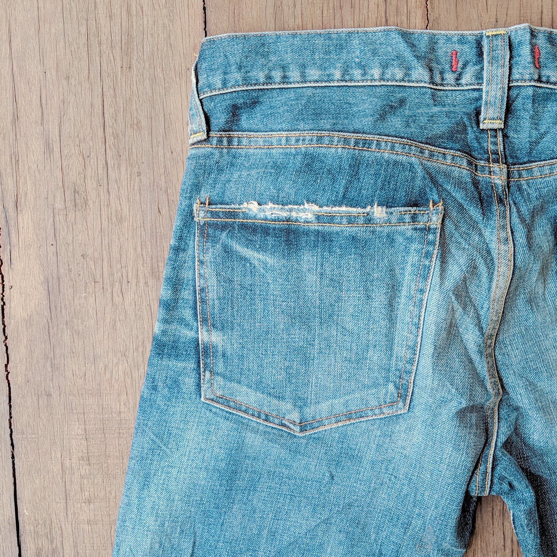 Japanese Brand × Jean × Vintage Red Card Japan YH 1966 Distressed Trousers Jeans Pants Size US 31 - 9 Thumbnail