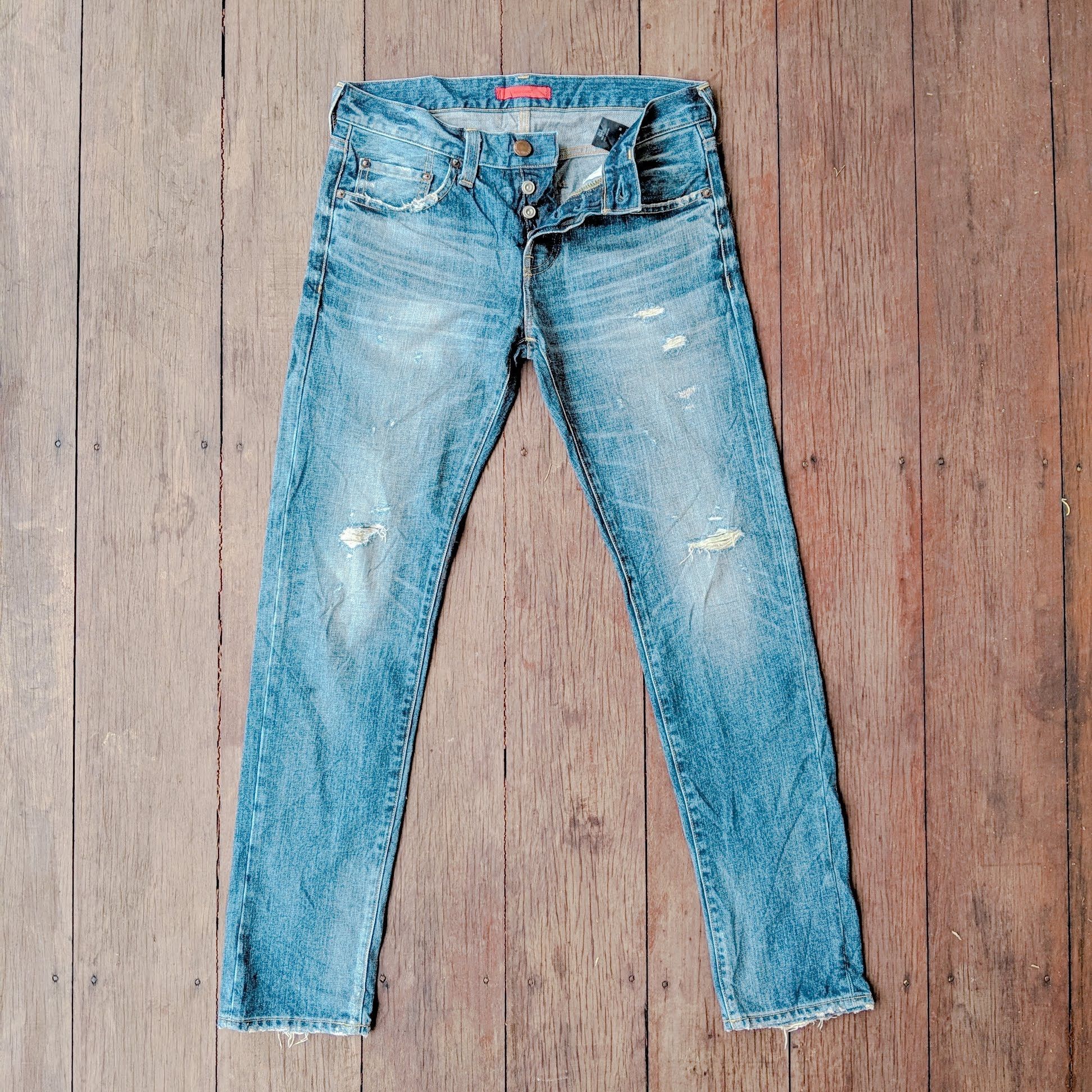 Japanese Brand × Jean × Vintage Red Card Japan YH 1966 Distressed Trousers Jeans Pants Size US 31 - 1 Thumbnail