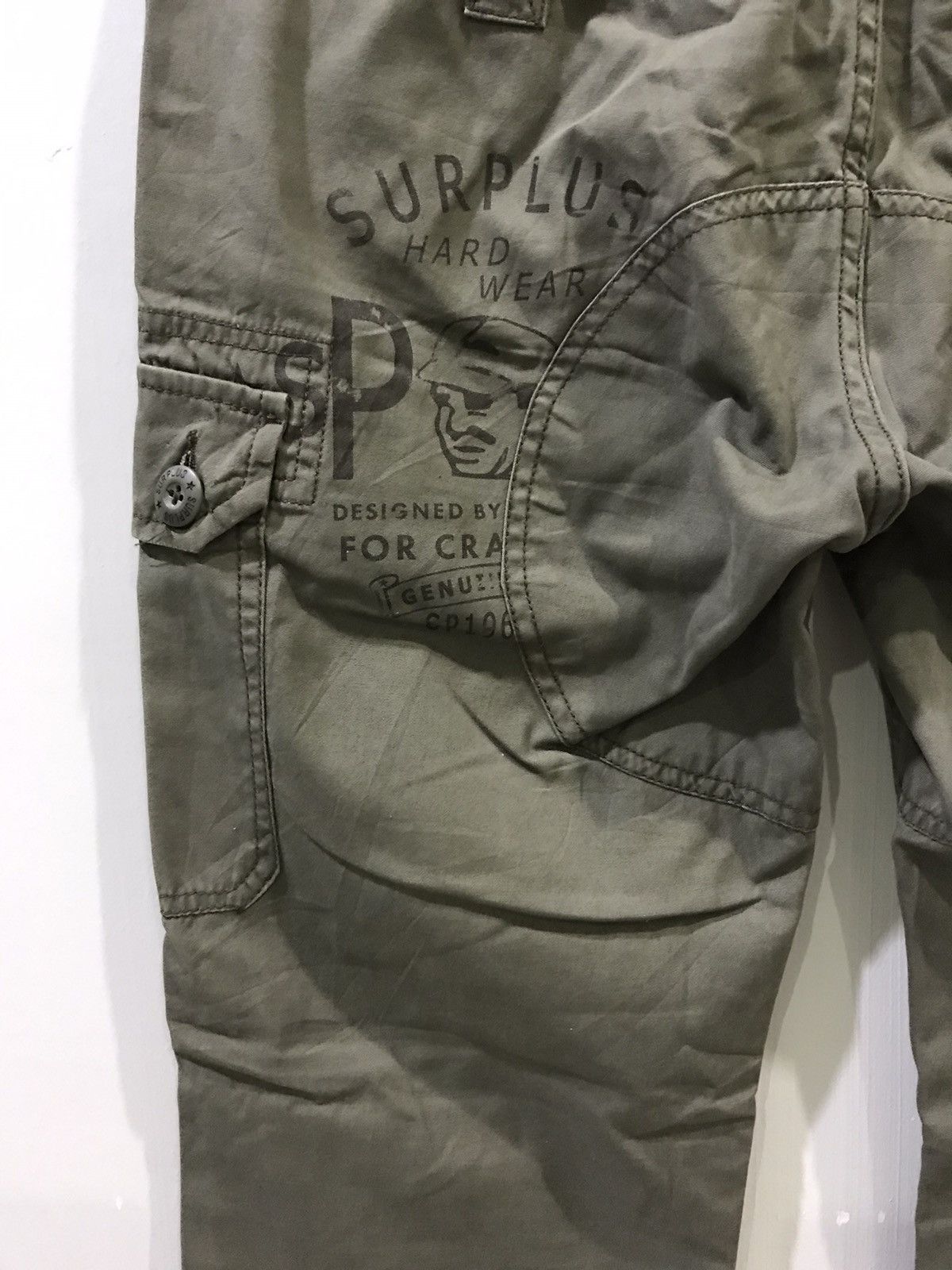 Japanese Brand SURPLUS MILITARY Japan M65 Big Spell Out Logo Cargo Pant Size US 30 / EU 46 - 12 Thumbnail