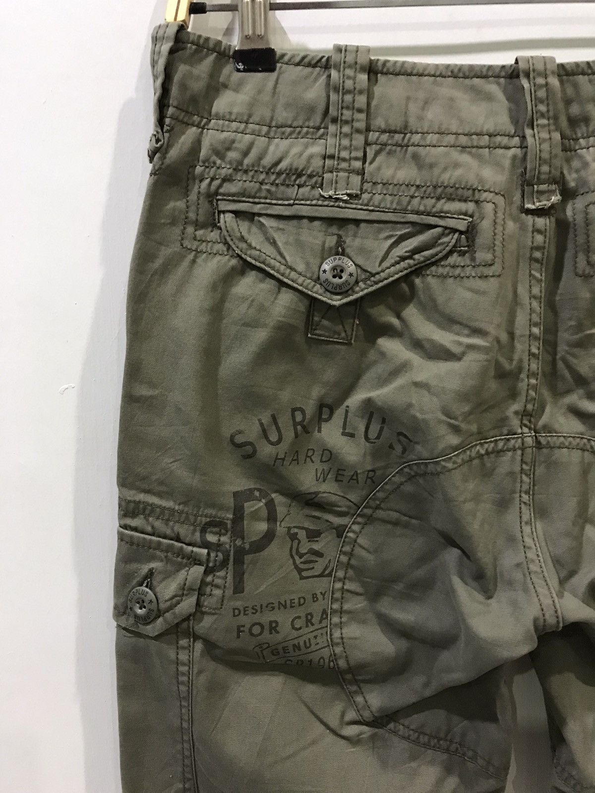 Japanese Brand SURPLUS MILITARY Japan M65 Big Spell Out Logo Cargo Pant Size US 30 / EU 46 - 10 Thumbnail