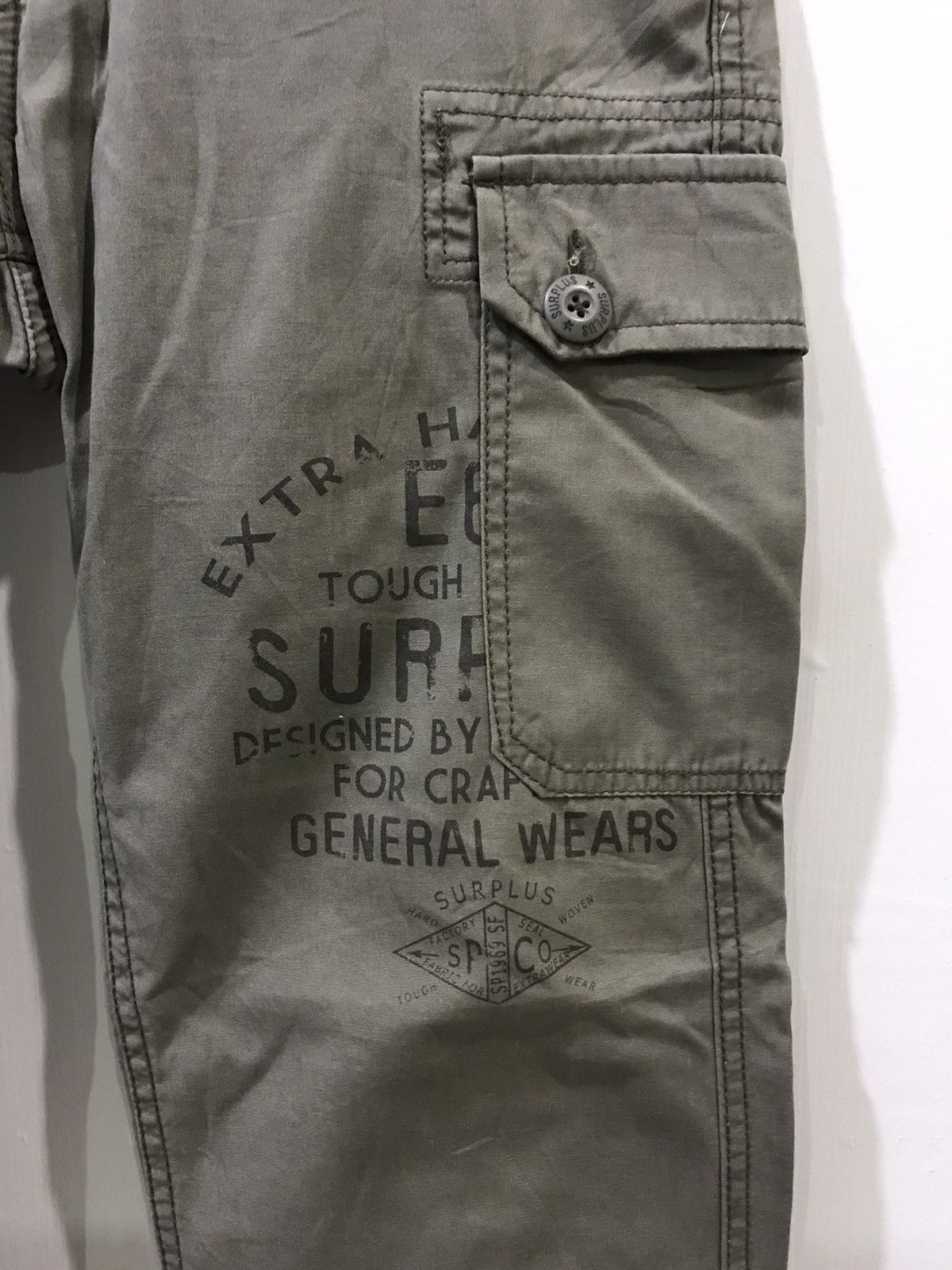 Japanese Brand SURPLUS MILITARY Japan M65 Big Spell Out Logo Cargo Pant Size US 30 / EU 46 - 4 Thumbnail