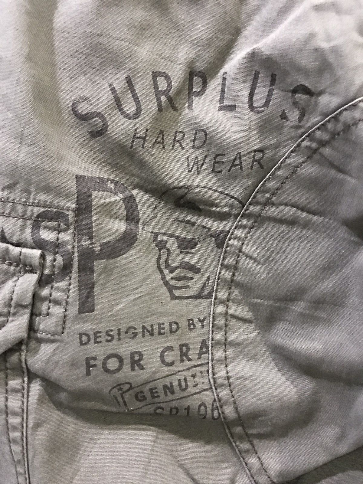 Japanese Brand SURPLUS MILITARY Japan M65 Big Spell Out Logo Cargo Pant Size US 30 / EU 46 - 15 Thumbnail