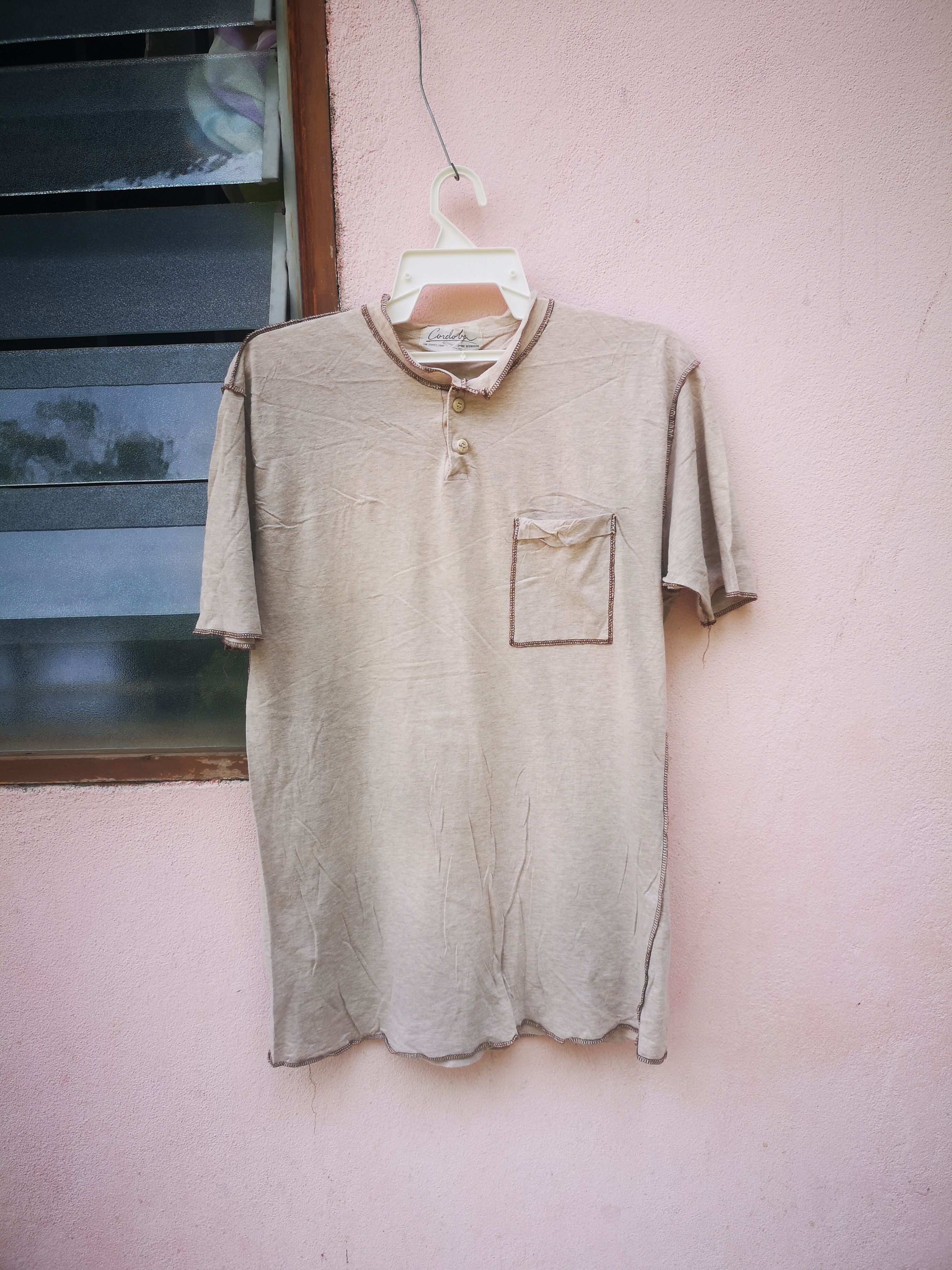 Japanese Brand 🔥Best Offer🔥Vintage Plain Yomi Sfumati Henley Shirt Size US M / EU 48-50 / 2 - 1 Thumbnail