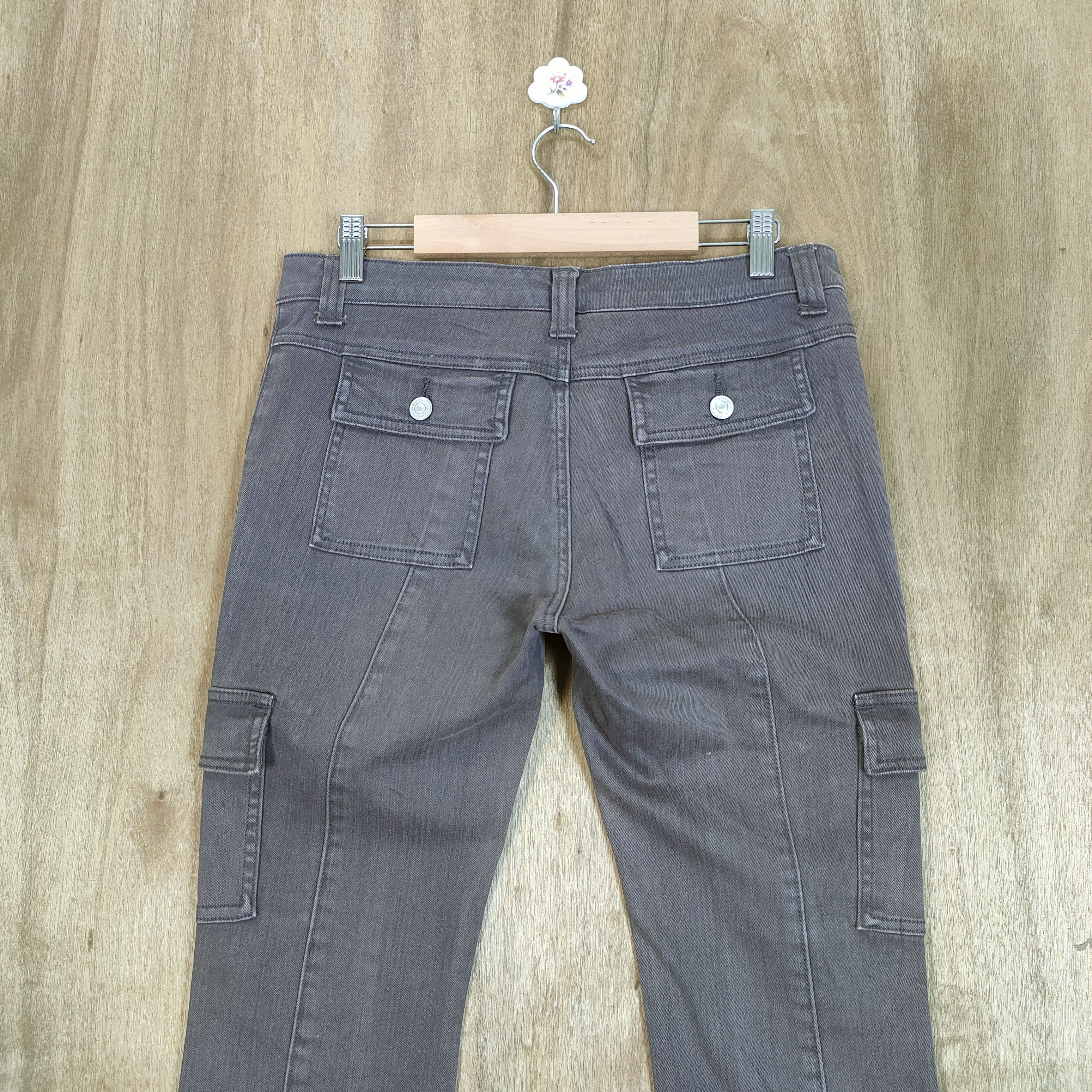 Japanese Brand FLARE 💥 BACK RUSH FADED BOOTCUT CARGO PANTS Size US 30 / EU 46 - 9 Thumbnail