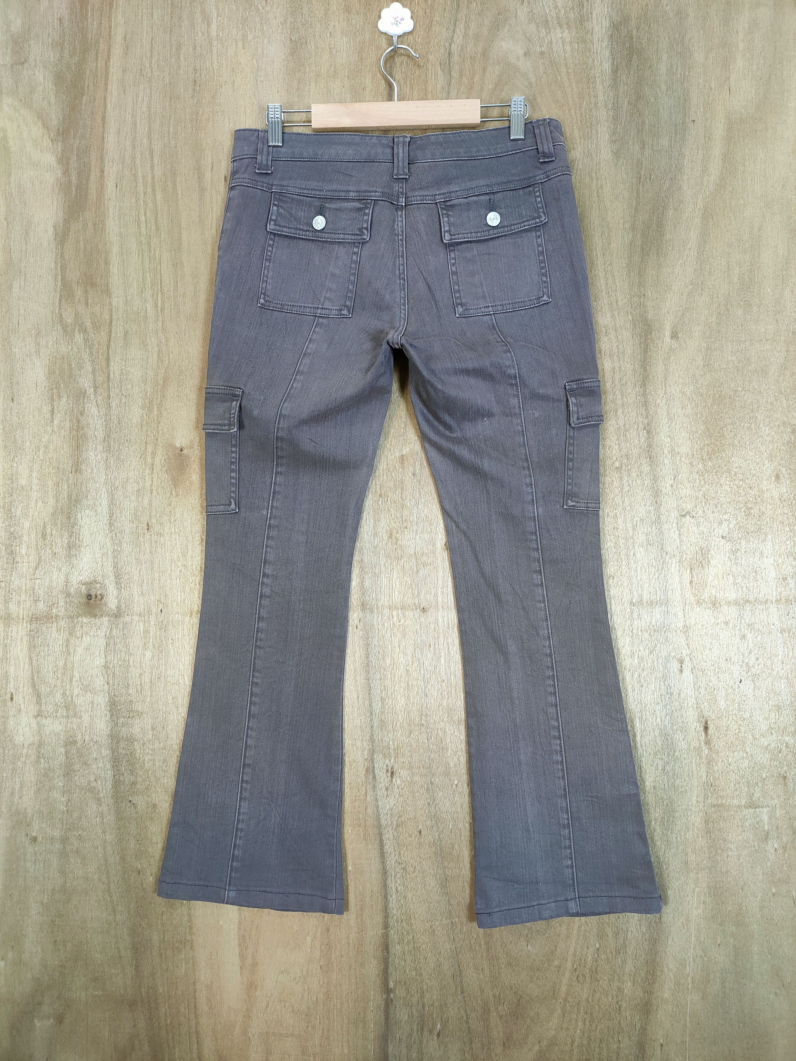 Japanese Brand FLARE 💥 BACK RUSH FADED BOOTCUT CARGO PANTS Size US 30 / EU 46 - 8 Thumbnail