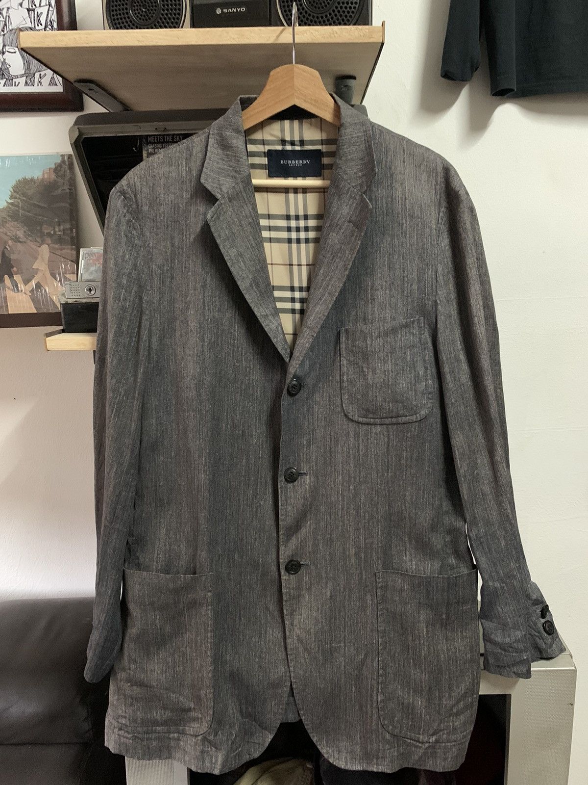 Burberry Rarely Vintage Burberry Blazer Wood rusty design Size 42R - 1 Thumbnail