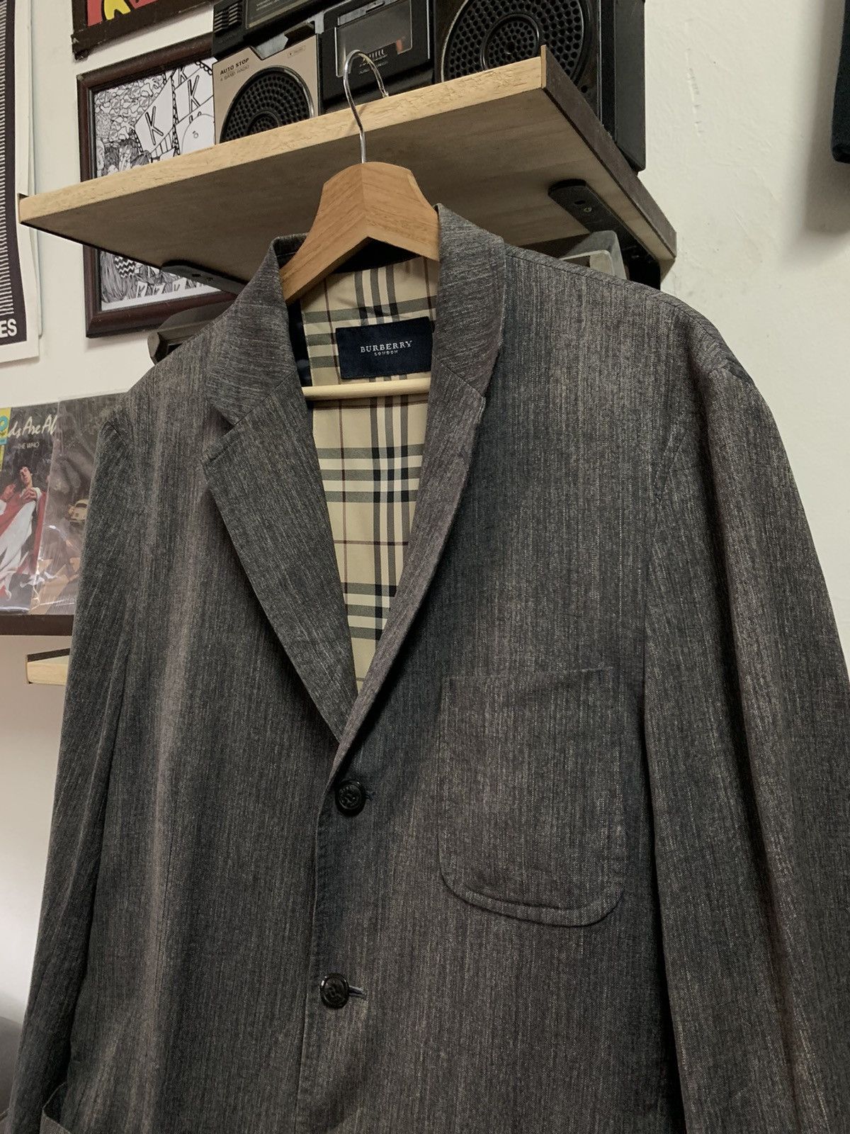 Burberry Rarely Vintage Burberry Blazer Wood rusty design Size 42R - 2 Thumbnail