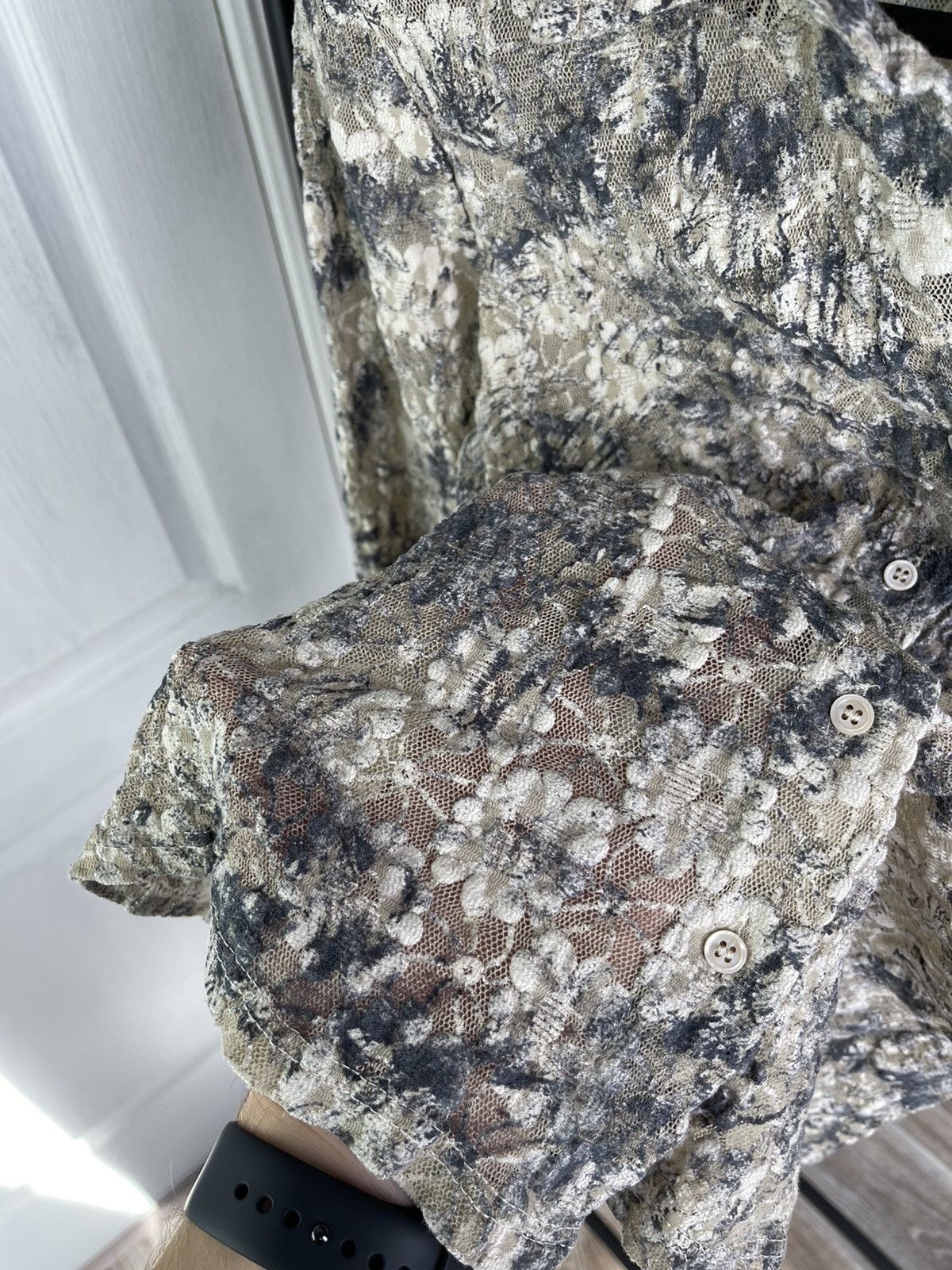 Issey Miyake × Japanese Brand Vintage Knit Mesh Shirt Long Sleeve Size US M / EU 48-50 / 2 - 4 Thumbnail