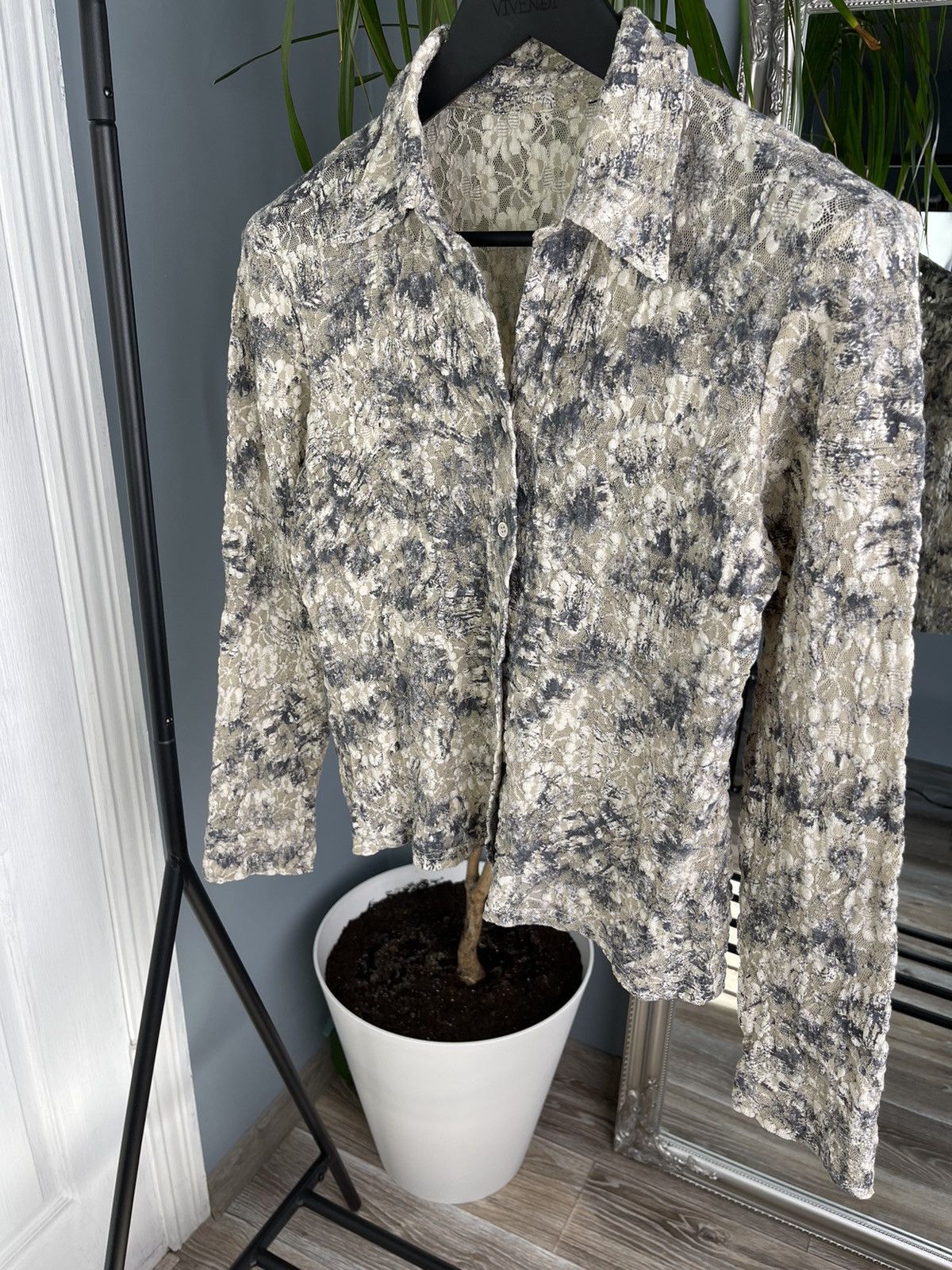Issey Miyake × Japanese Brand Vintage Knit Mesh Shirt Long Sleeve Size US M / EU 48-50 / 2 - 3 Thumbnail