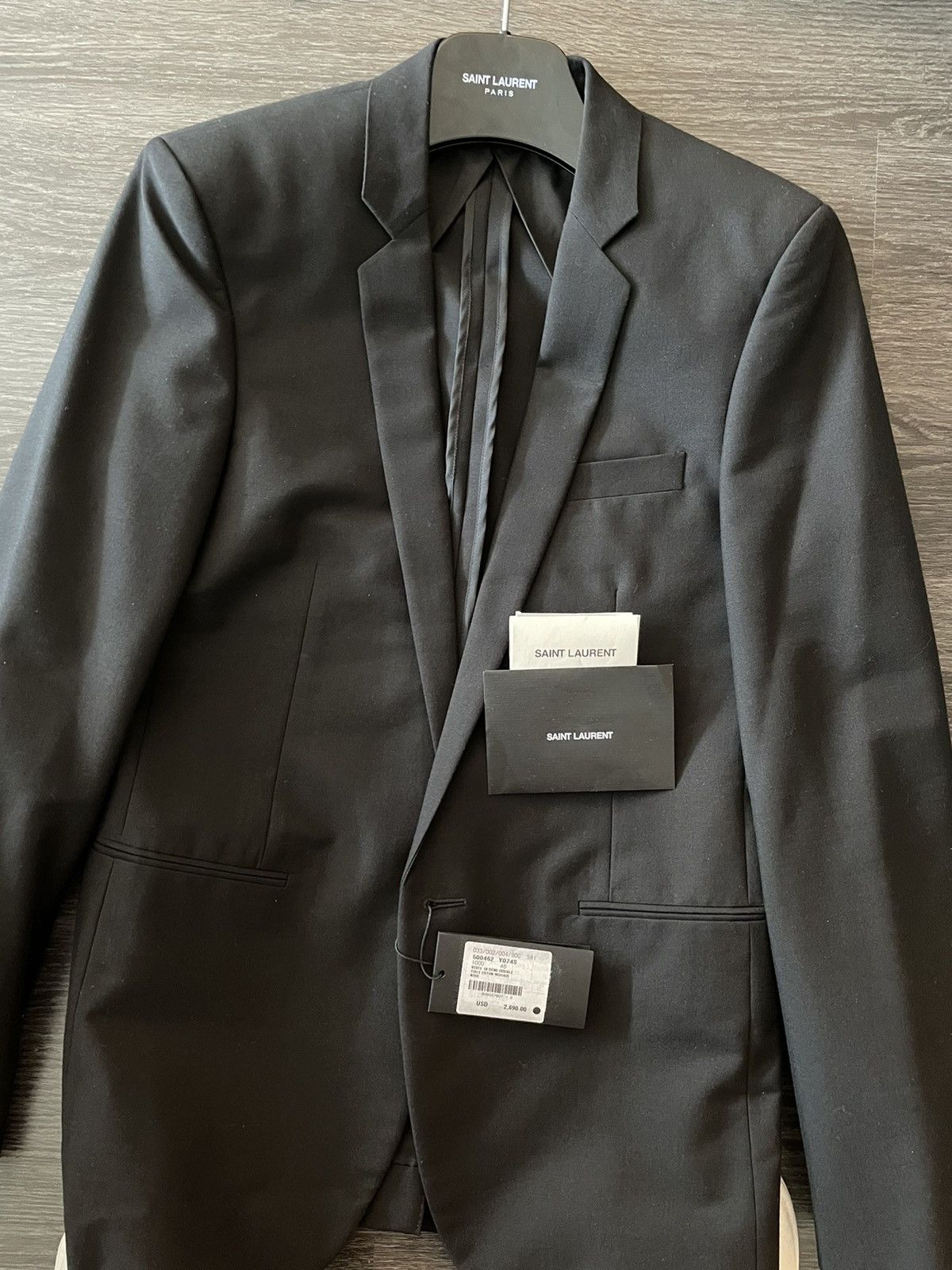 Saint Laurent Paris $3,000 Value Super Runway Sold Out Classic Blazer Brand New Size 46S - 2 Thumbnail