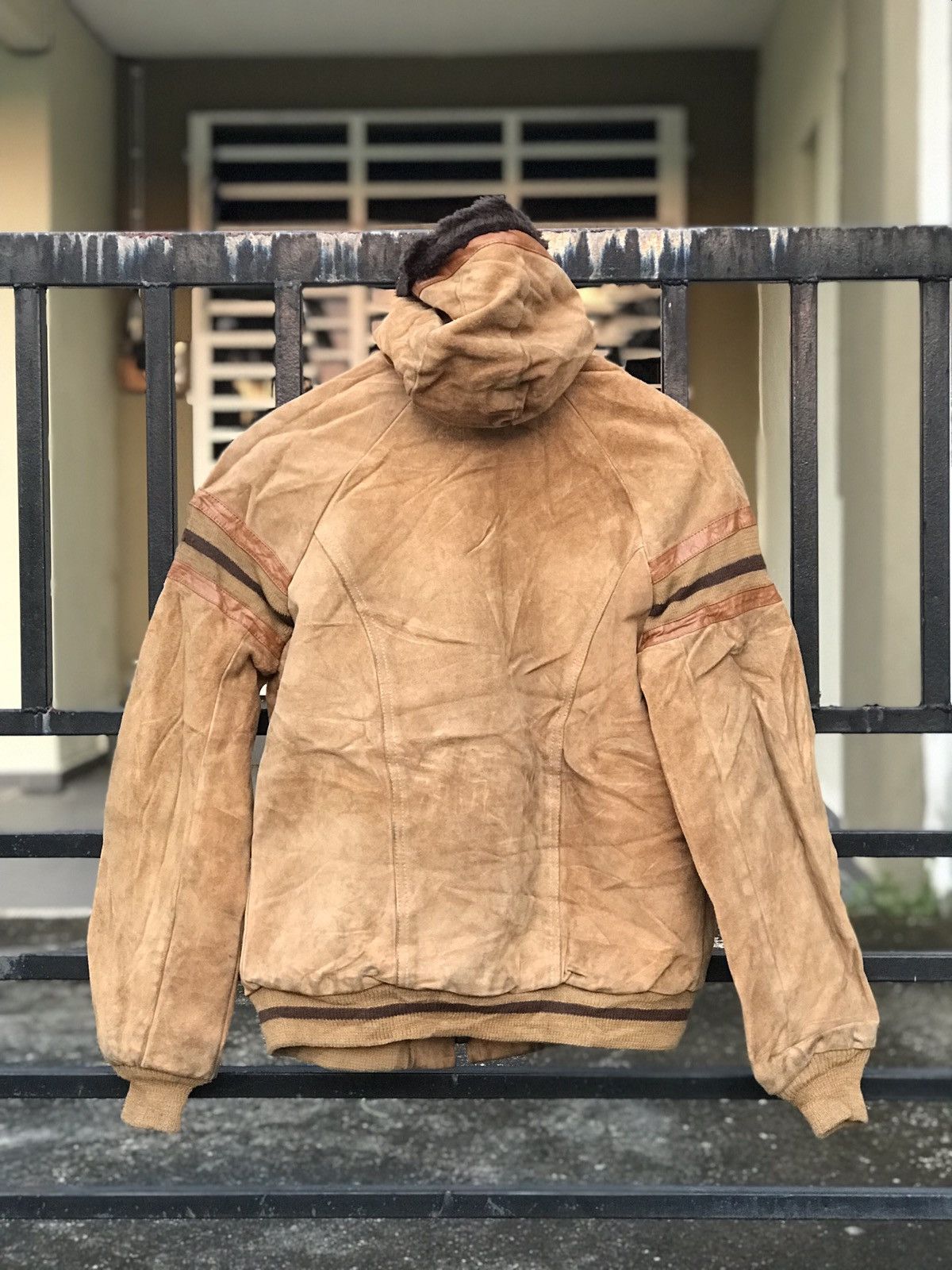William Barry Wlliam barry Suede Leather Bomber Jacket Hoodie Size US S / EU 44-46 / 1 - 4 Thumbnail