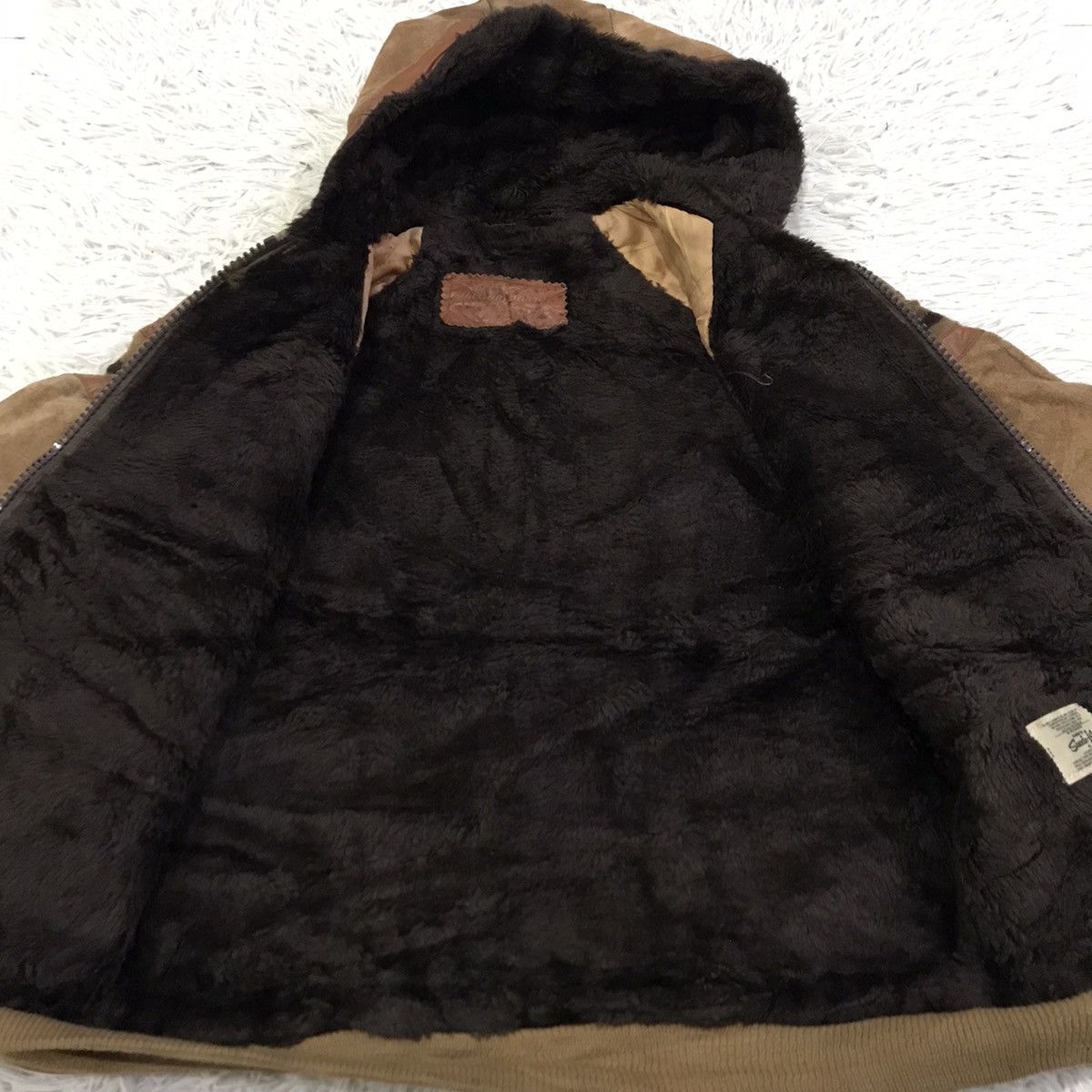 William Barry Wlliam barry Suede Leather Bomber Jacket Hoodie Size US S / EU 44-46 / 1 - 8 Thumbnail