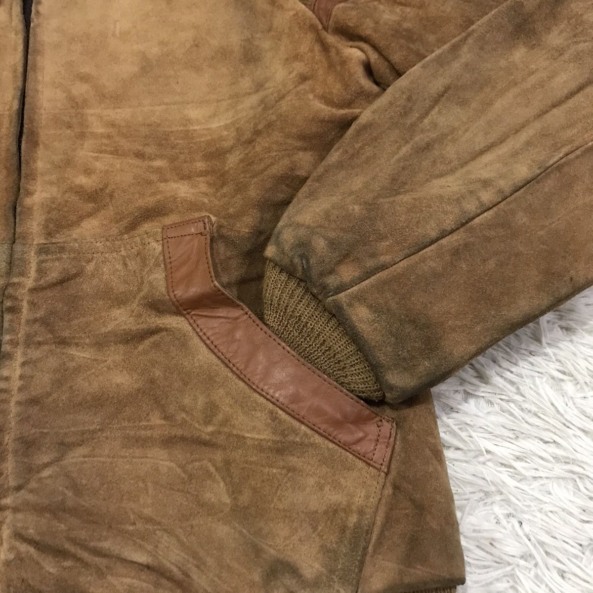 William Barry Wlliam barry Suede Leather Bomber Jacket Hoodie Size US S / EU 44-46 / 1 - 6 Thumbnail
