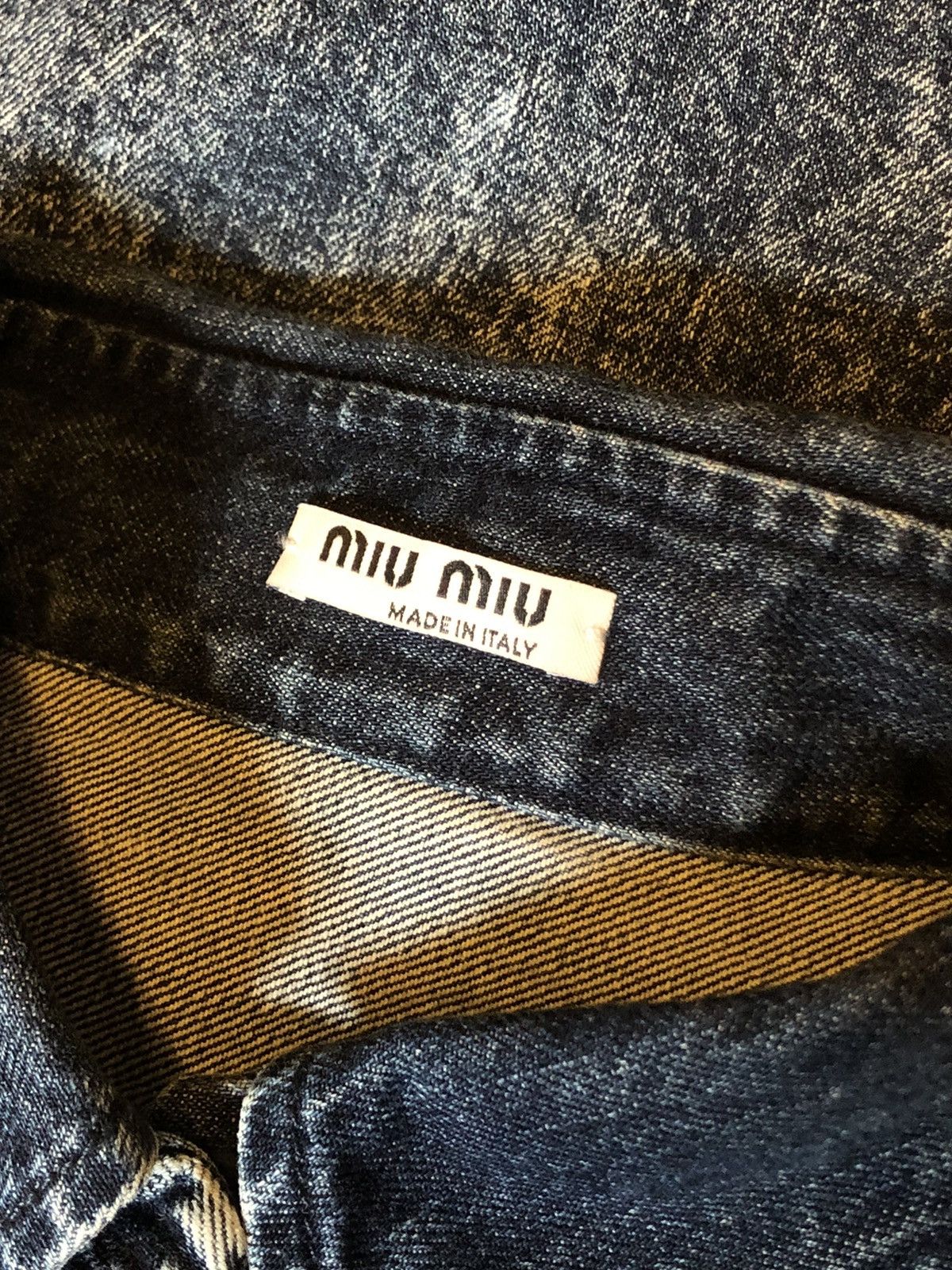 Miu Miu Miu Miu Blue Stonewashed Denim Jean Button Up Shirt Size US L / EU 52-54 / 3 - 4 Thumbnail