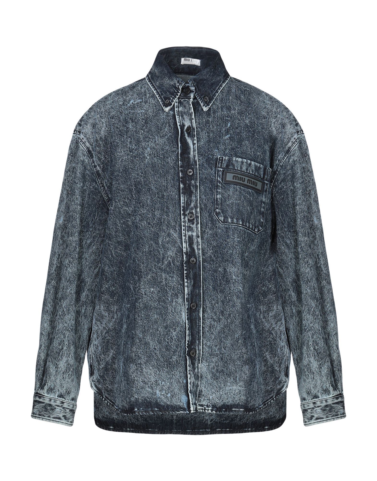 Miu Miu Miu Miu Blue Stonewashed Denim Jean Button Up Shirt Size US L / EU 52-54 / 3 - 1 Thumbnail