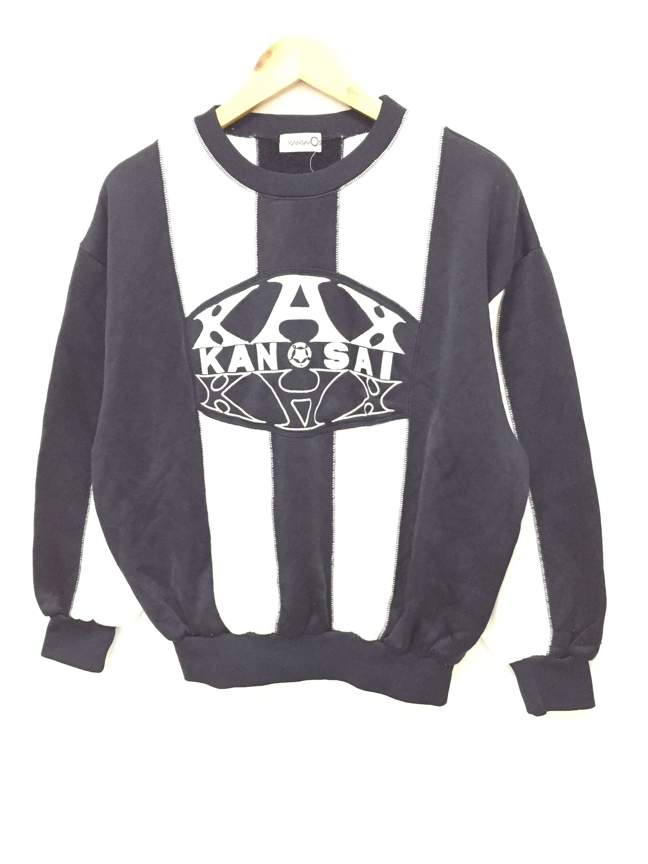 Kansai Yamamoto 80's KANSAI 02 Big Stripe Sweatshirt Size US S / EU 44-46 / 1 - 1 Thumbnail