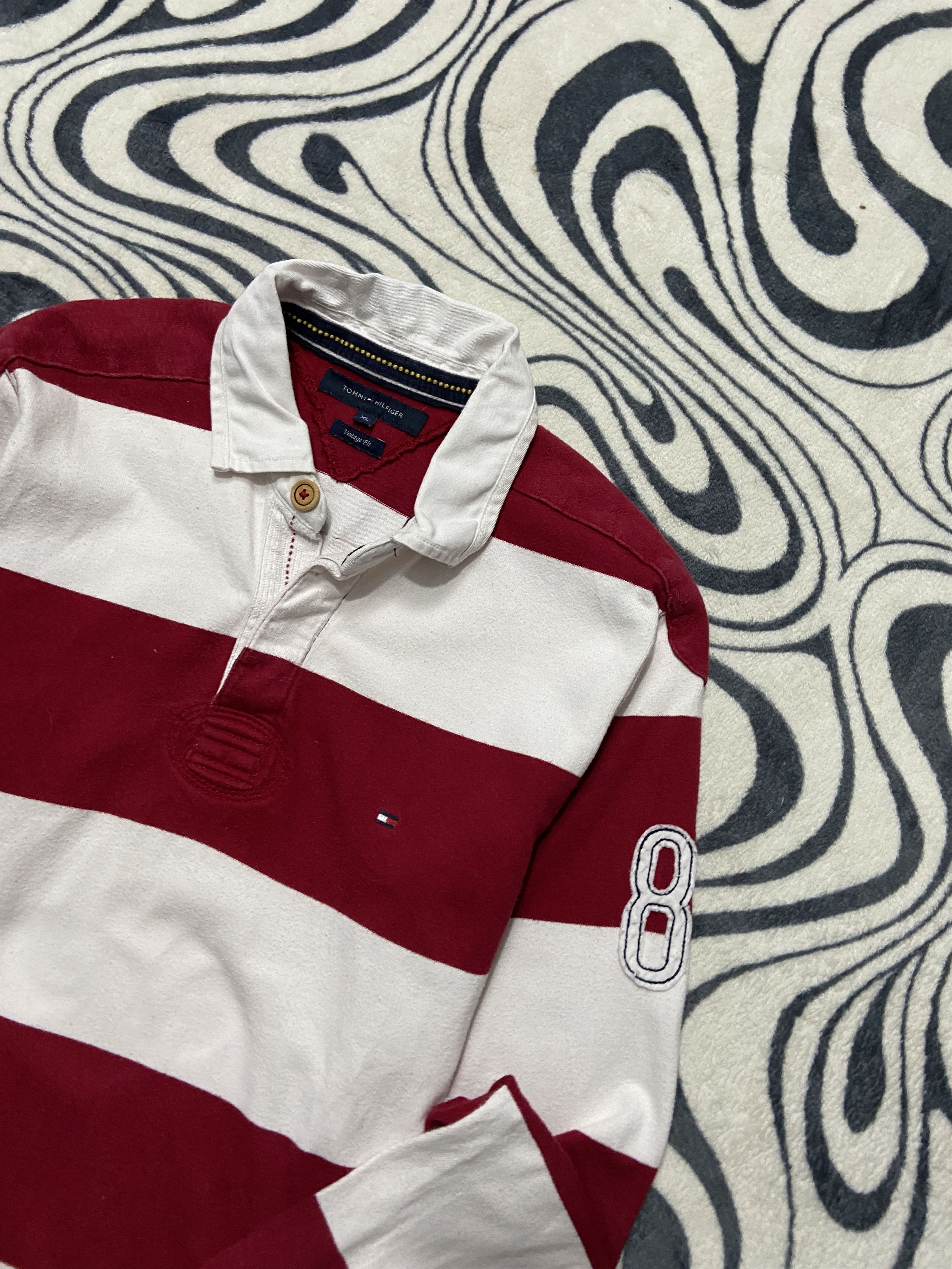 Tommy Hilfiger Tommy Hilfiger Vintage Mens Rugby Long Sleeve Polo Shirt Size US M / EU 48-50 / 2 - 2 Thumbnail