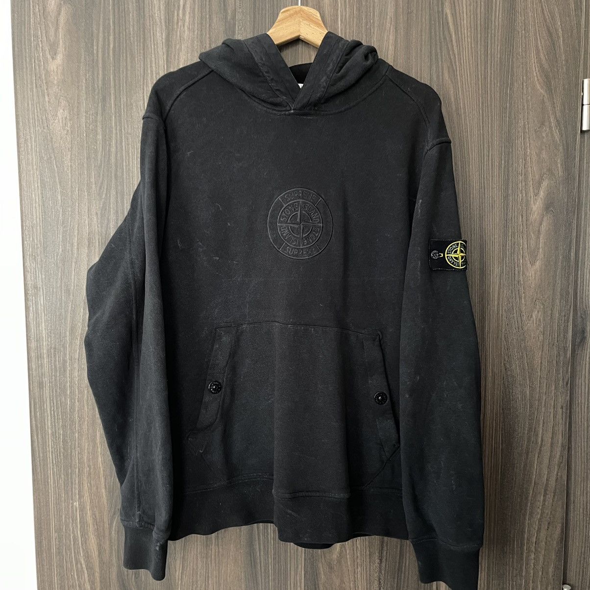 Supreme Supreme Stone Island Hoodie (SS19) Black Grailed