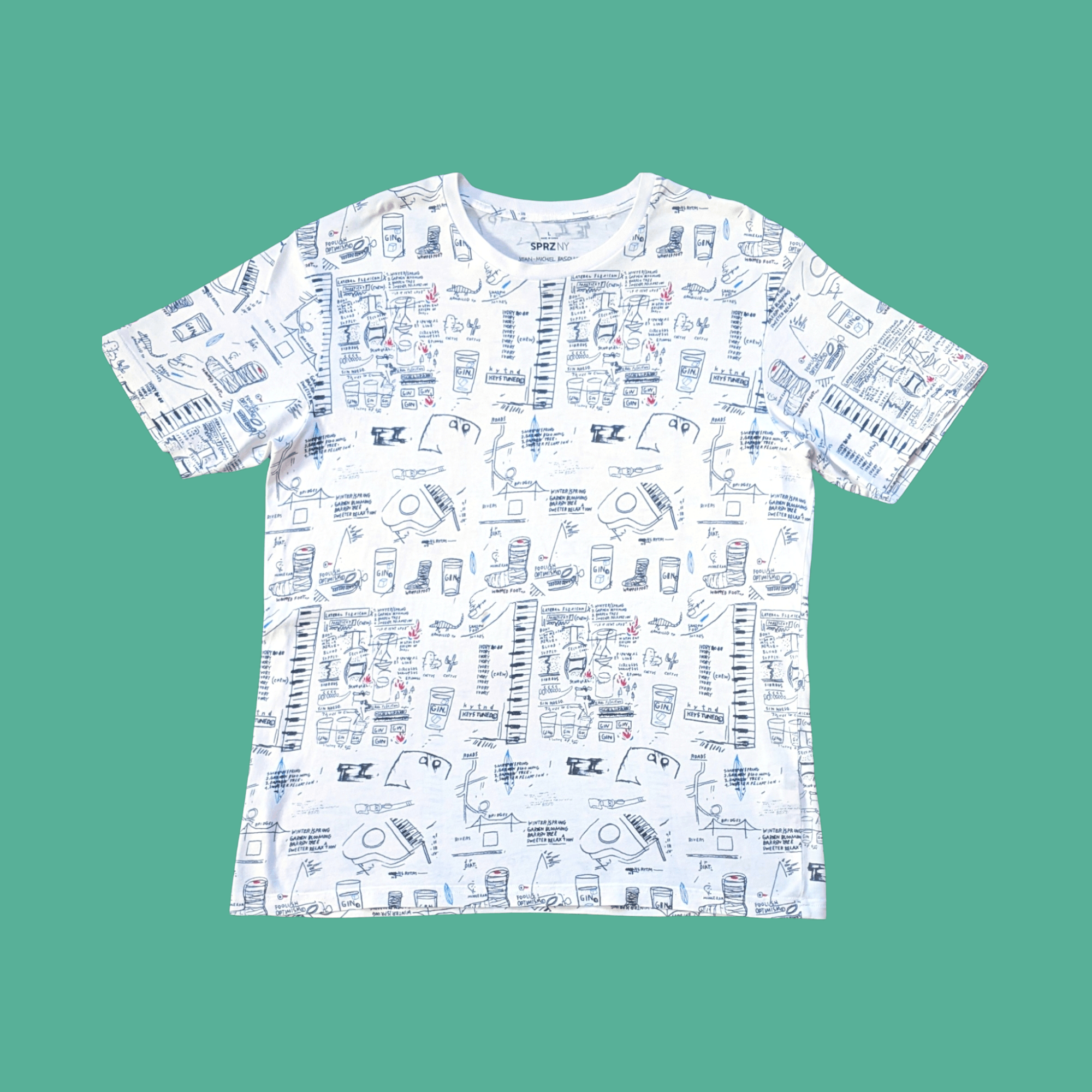 Jean-Michel Basquiat × MoMA Basquiat x Museum Modern Art Fullprint AOP Graffiti T shirt Size US M / EU 48-50 / 2 - 1 Thumbnail