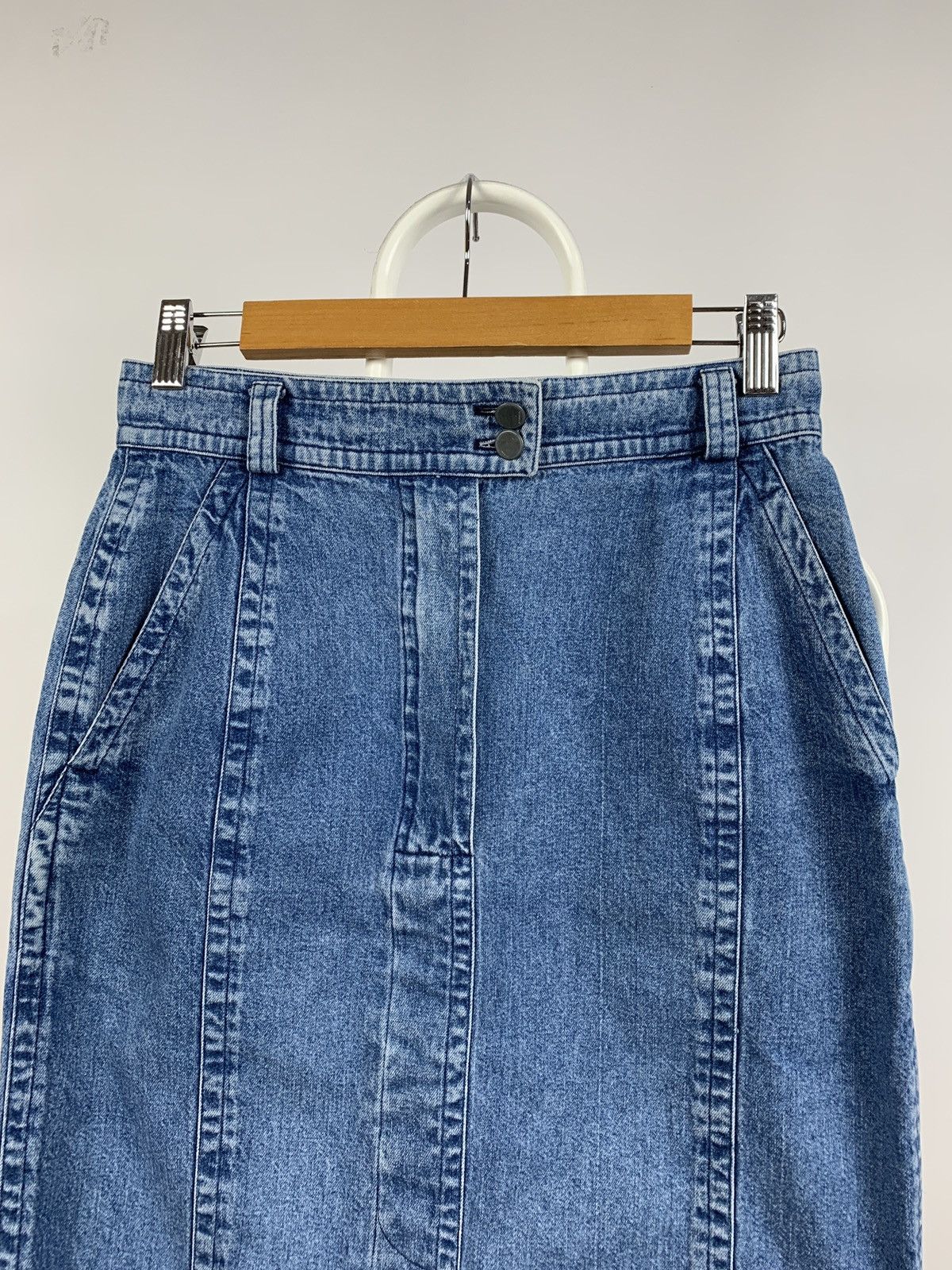 Jil Sander Vintage Jil Sander Women’s Denim Mini Skirt Size 26" / US 2 / IT 38 - 7 Thumbnail