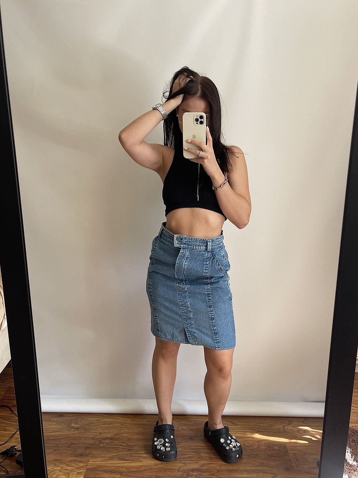 Jil Sander Vintage Jil Sander Women’s Denim Mini Skirt Size 26" / US 2 / IT 38 - 1 Thumbnail