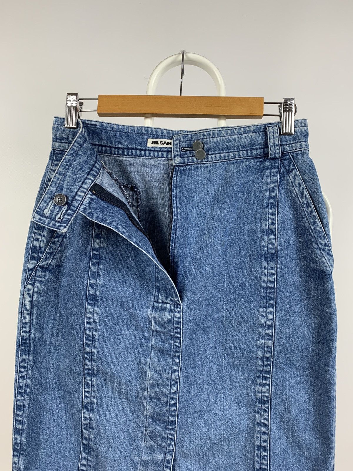 Jil Sander Vintage Jil Sander Women’s Denim Mini Skirt Size 26" / US 2 / IT 38 - 12 Thumbnail