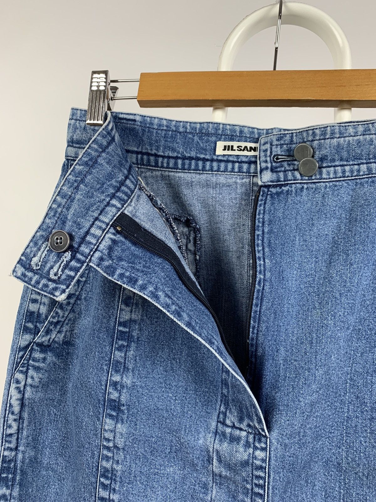 Jil Sander Vintage Jil Sander Women’s Denim Mini Skirt Size 26" / US 2 / IT 38 - 13 Thumbnail