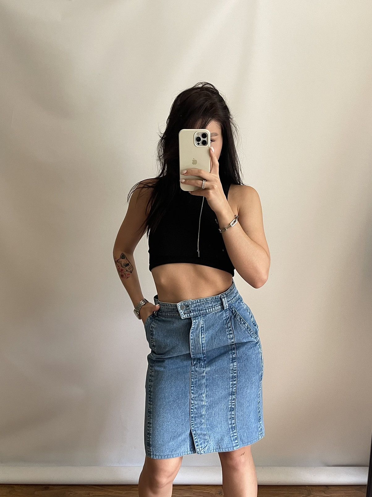 Jil Sander Vintage Jil Sander Women’s Denim Mini Skirt Size 26" / US 2 / IT 38 - 3 Thumbnail