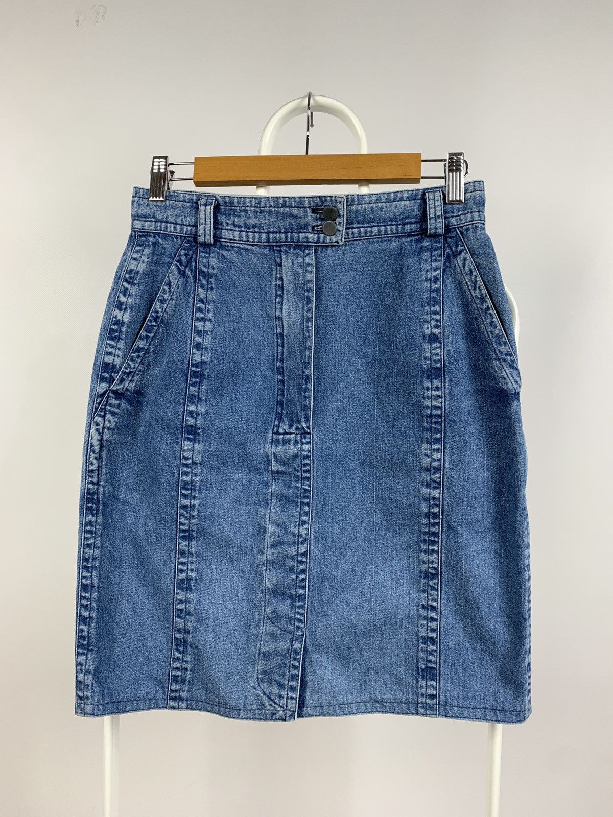 Jil Sander Vintage Jil Sander Women’s Denim Mini Skirt Size 26" / US 2 / IT 38 - 5 Thumbnail