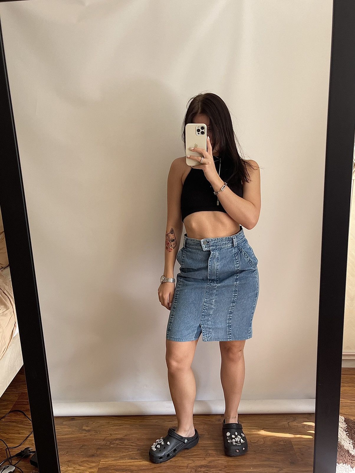 Jil Sander Vintage Jil Sander Women’s Denim Mini Skirt Size 26" / US 2 / IT 38 - 4 Thumbnail