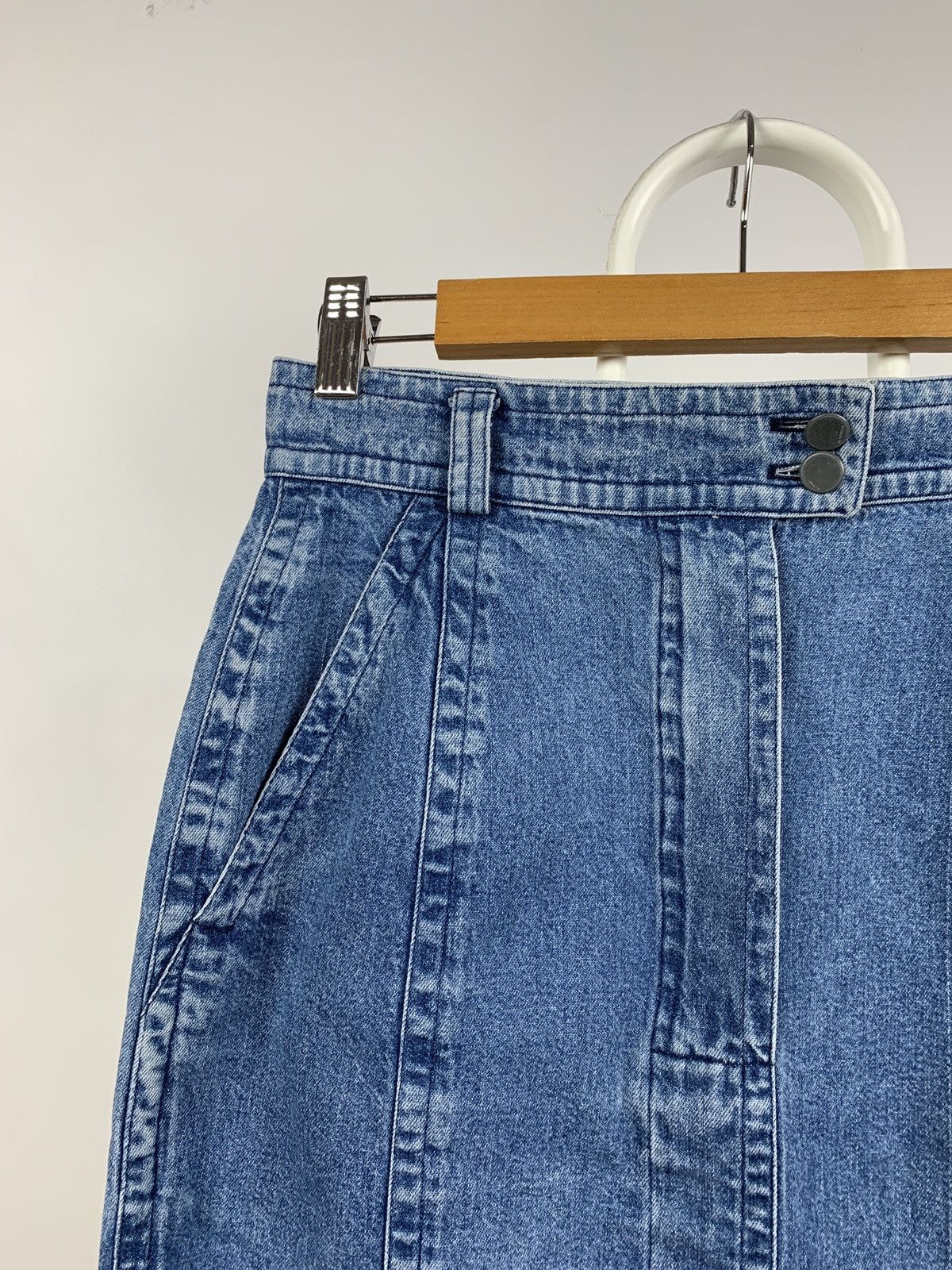 Jil Sander Vintage Jil Sander Women’s Denim Mini Skirt Size 26" / US 2 / IT 38 - 9 Thumbnail