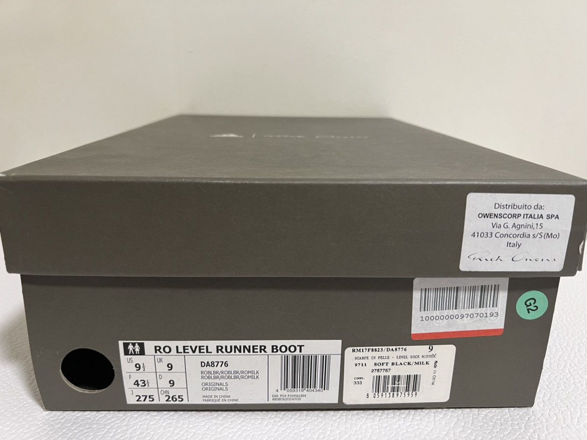 Adidas × Rick Owens Rick Owens FW17 Blistered Lamb Level Runner Sock Shoes Size US 9.5 / EU 42-43 - 7 Thumbnail