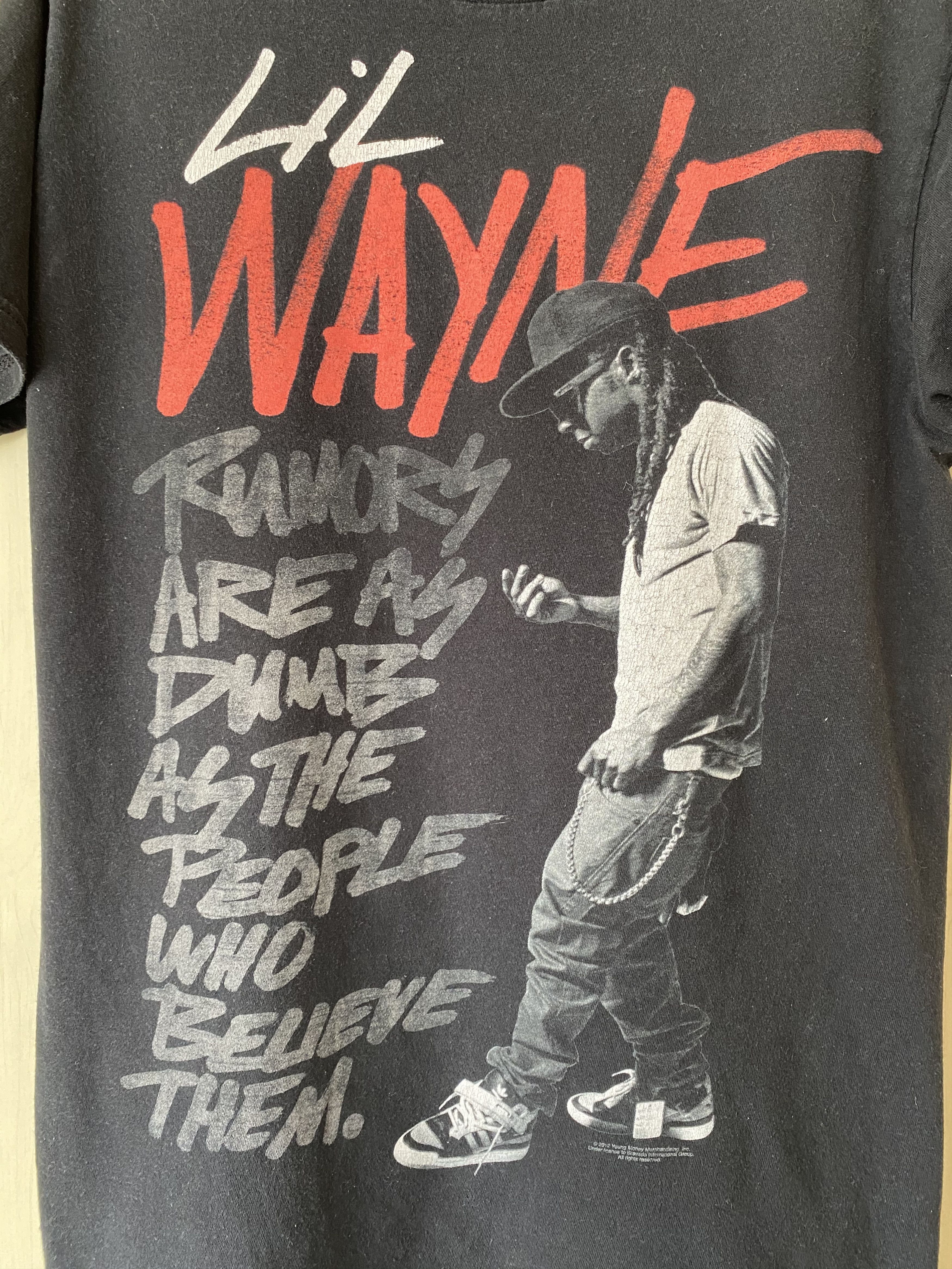 Lil Wayne × Rap Tees × Vintage Vintage 2012 Lil Wayne Rumors are Dumb t-shirt Size US M / EU 48-50 / 2 - 2 Thumbnail