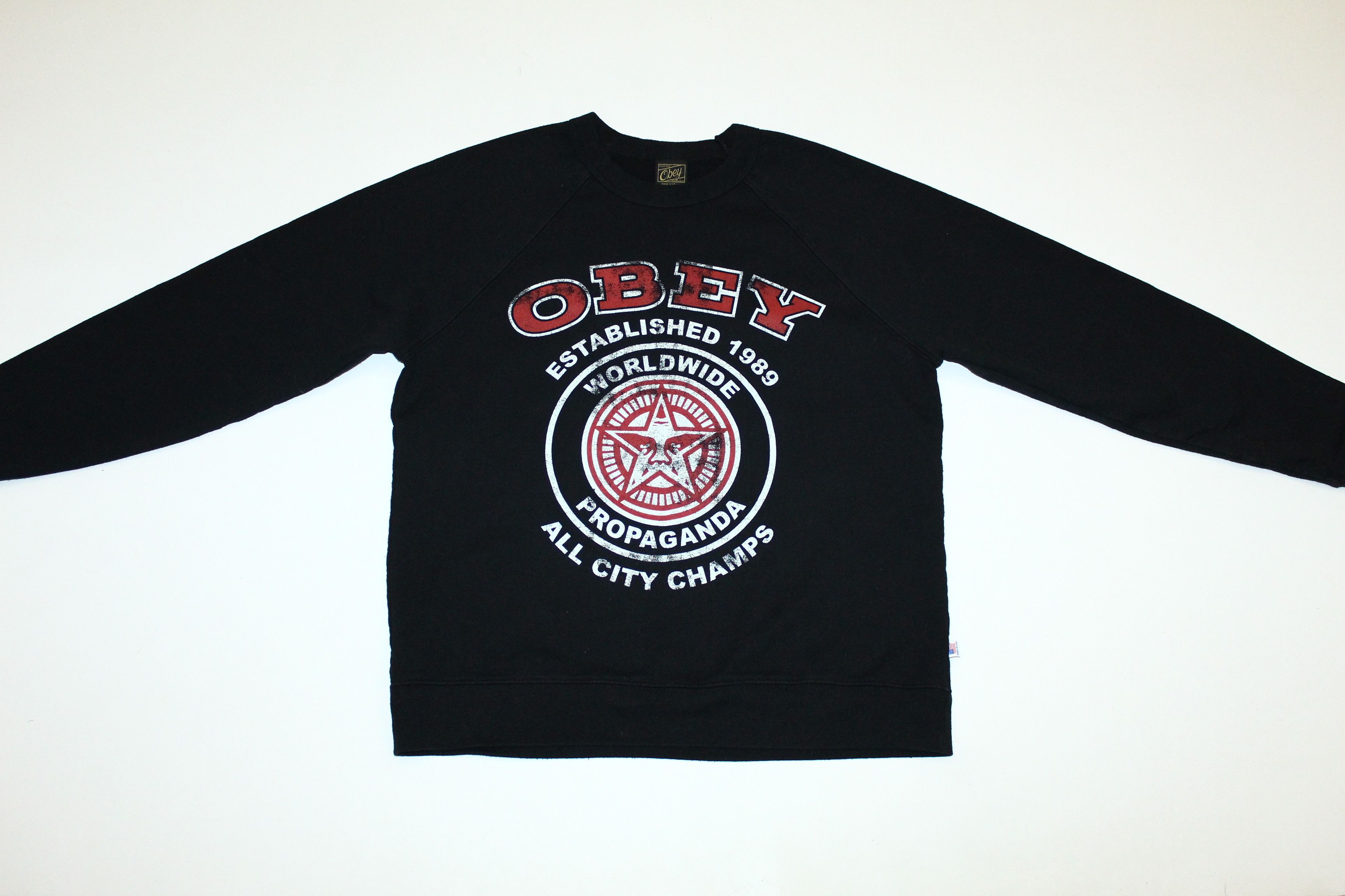 Obey VTG OBEY OG Faded Logo Crew Sweatshirt Size US M / EU 48-50 / 2 - 2 Thumbnail