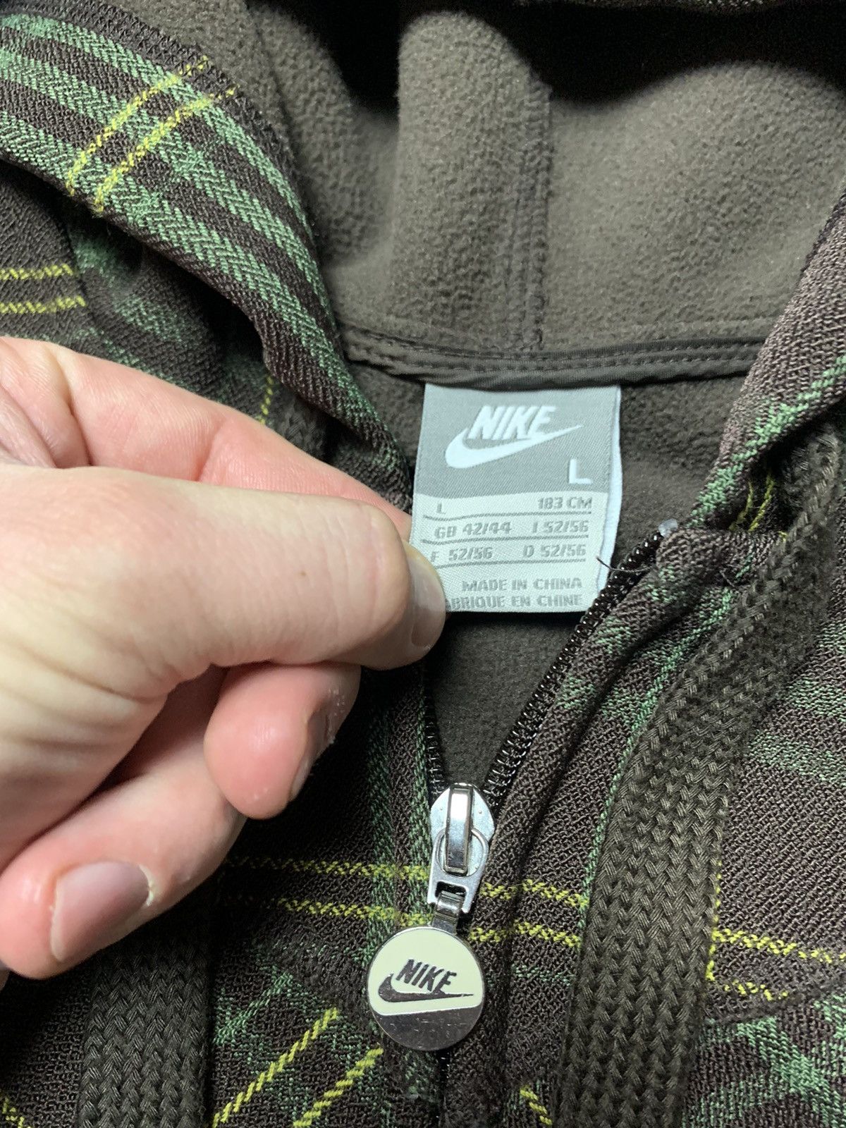 Nike × Vintage Vintage Nike Zip hoodie Brown plaid rare USA Japan size L Size US L / EU 52-54 / 3 - 4 Thumbnail