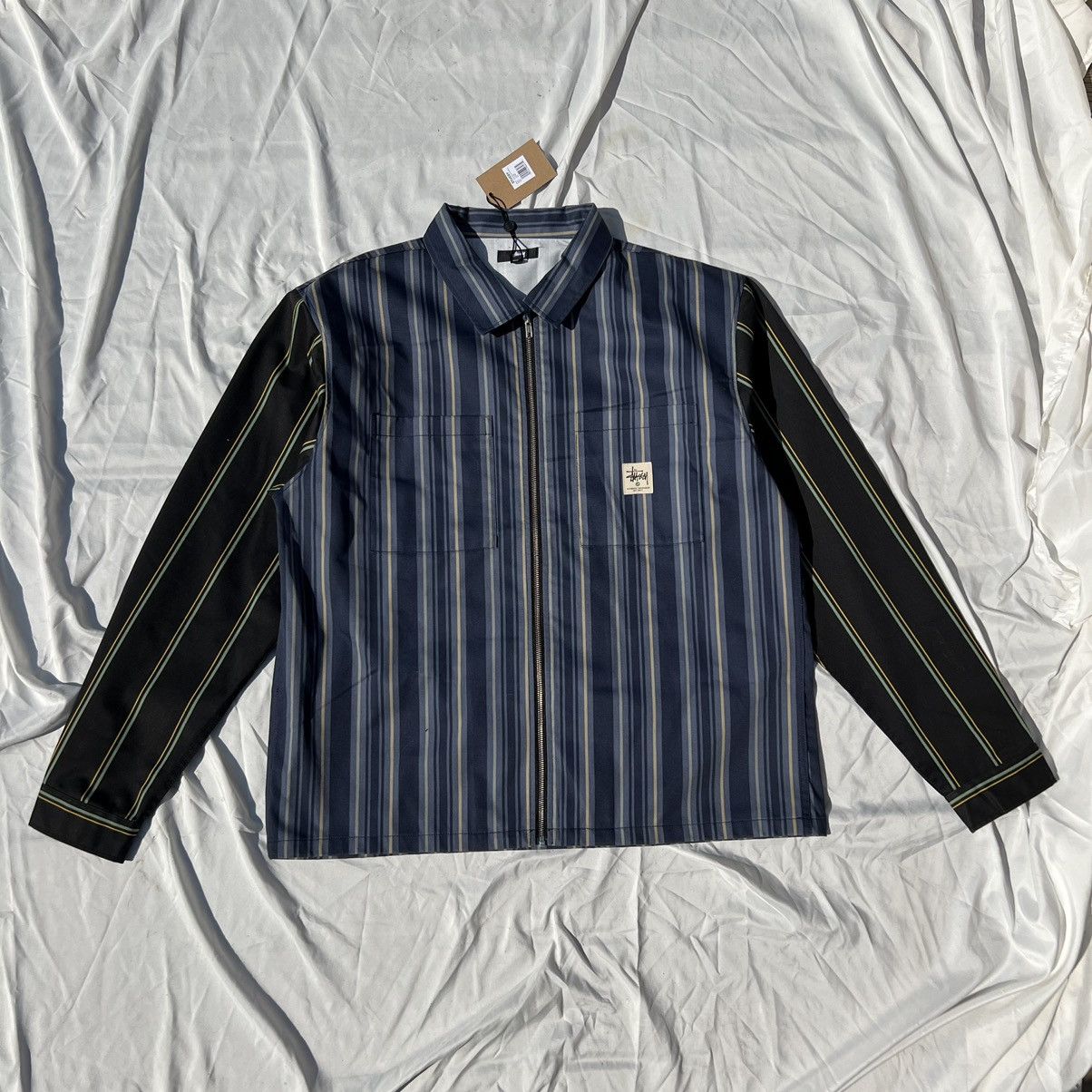 Stussy Stussy Mix Stripe Zip up Work Jacket | Grailed