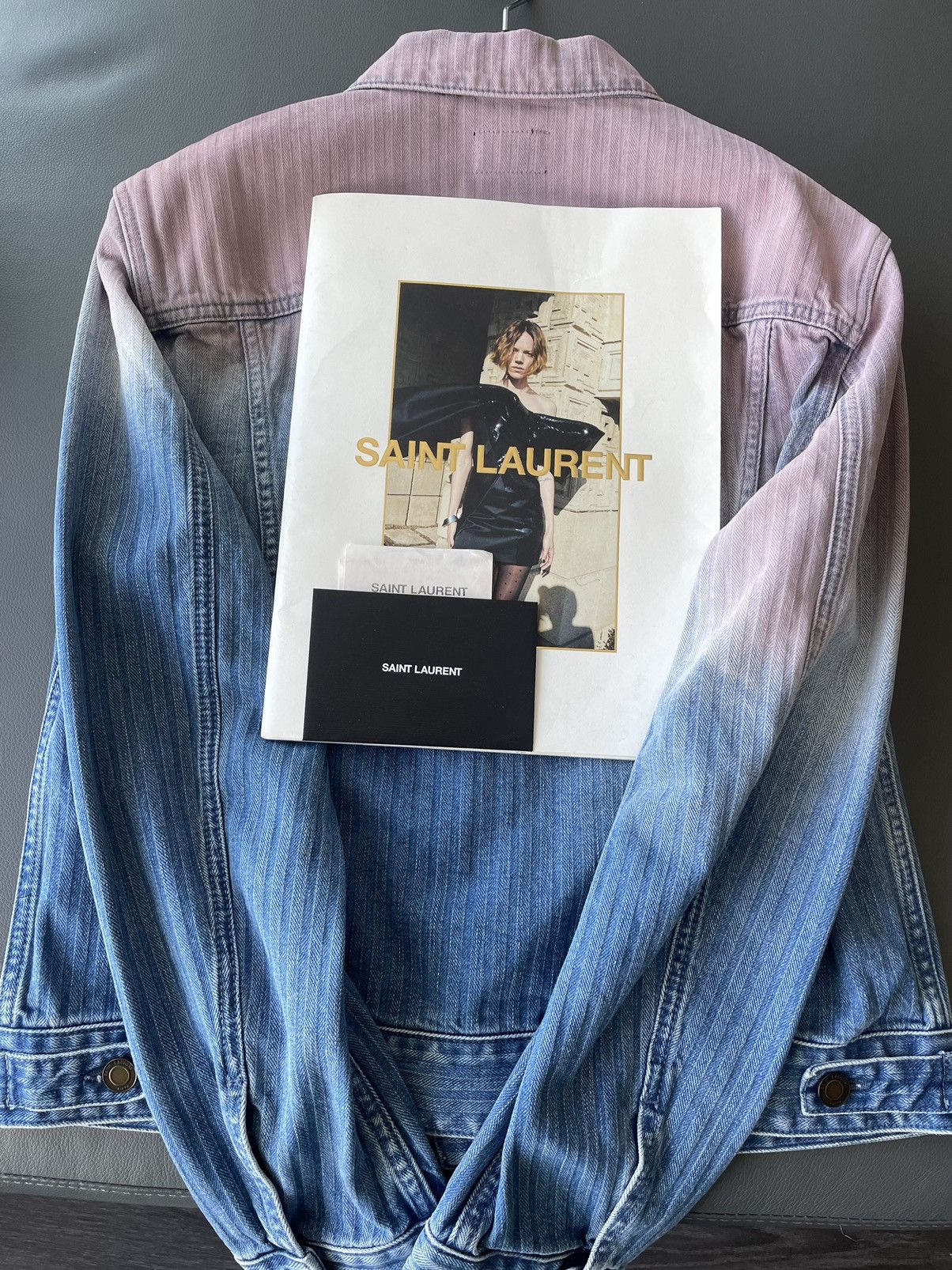 Hedi Slimane × Saint Laurent Paris × Yves Saint Laurent $2k Rare Super Runway Limited Edition Skinny Denim Jacket Size US M / EU 48-50 / 2 - 2 Thumbnail